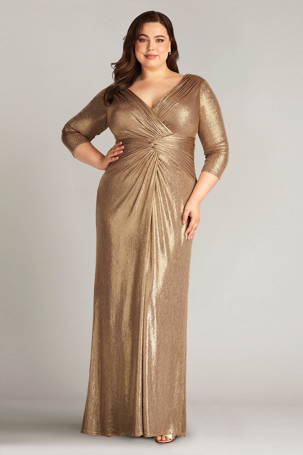 Ryah Metallic Twist Drape Gown - PLUS SIZE Tadashi Shoji Official Online Boutique Ryah Metallic Twist Drape Gown - PLUS SIZE Tadashi Shoji Official Online Boutique