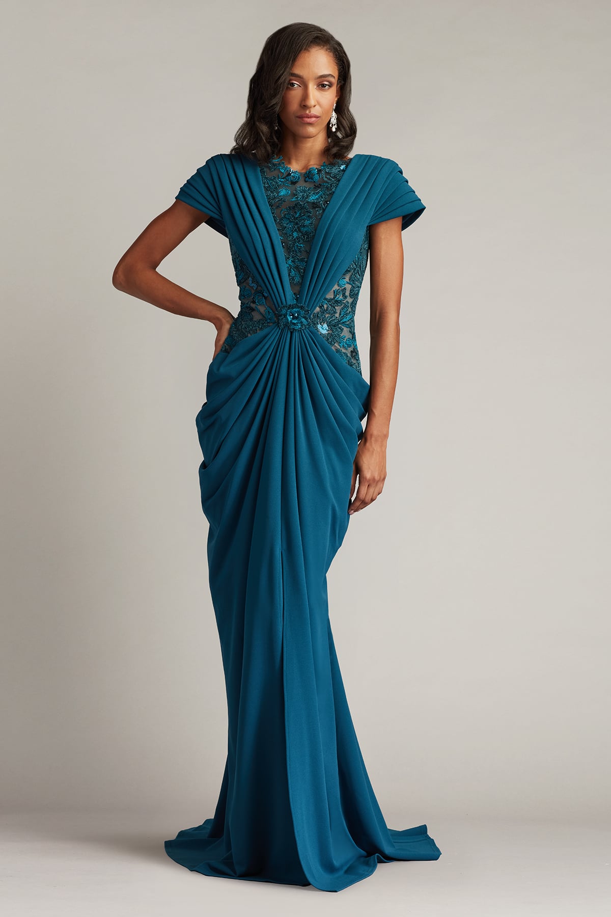 slim fit dress slacks Tadashi Shoji CHR25356L Fitted Long Formal Prom Evening Dress