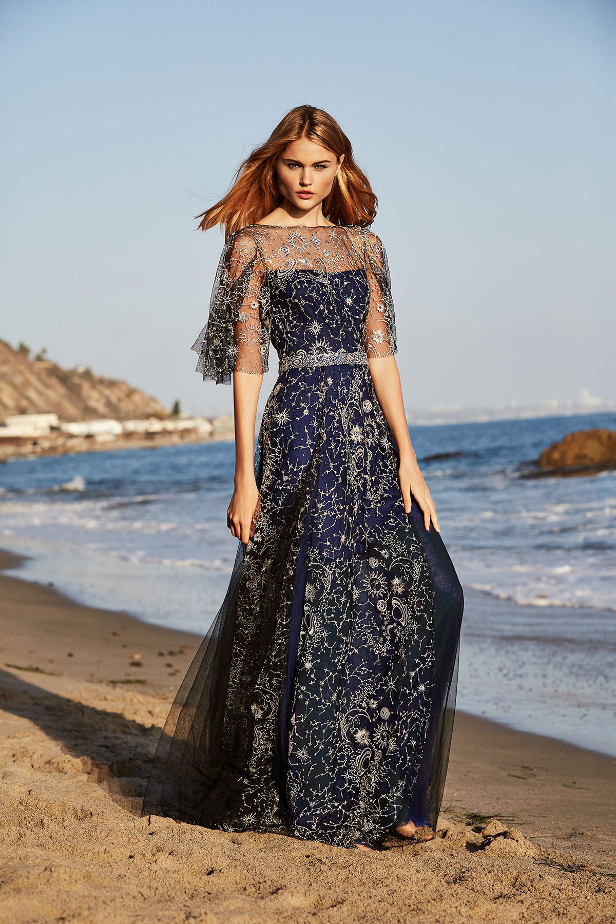 Tadashi Shoji - Neptune Metallic Embroidered Gown