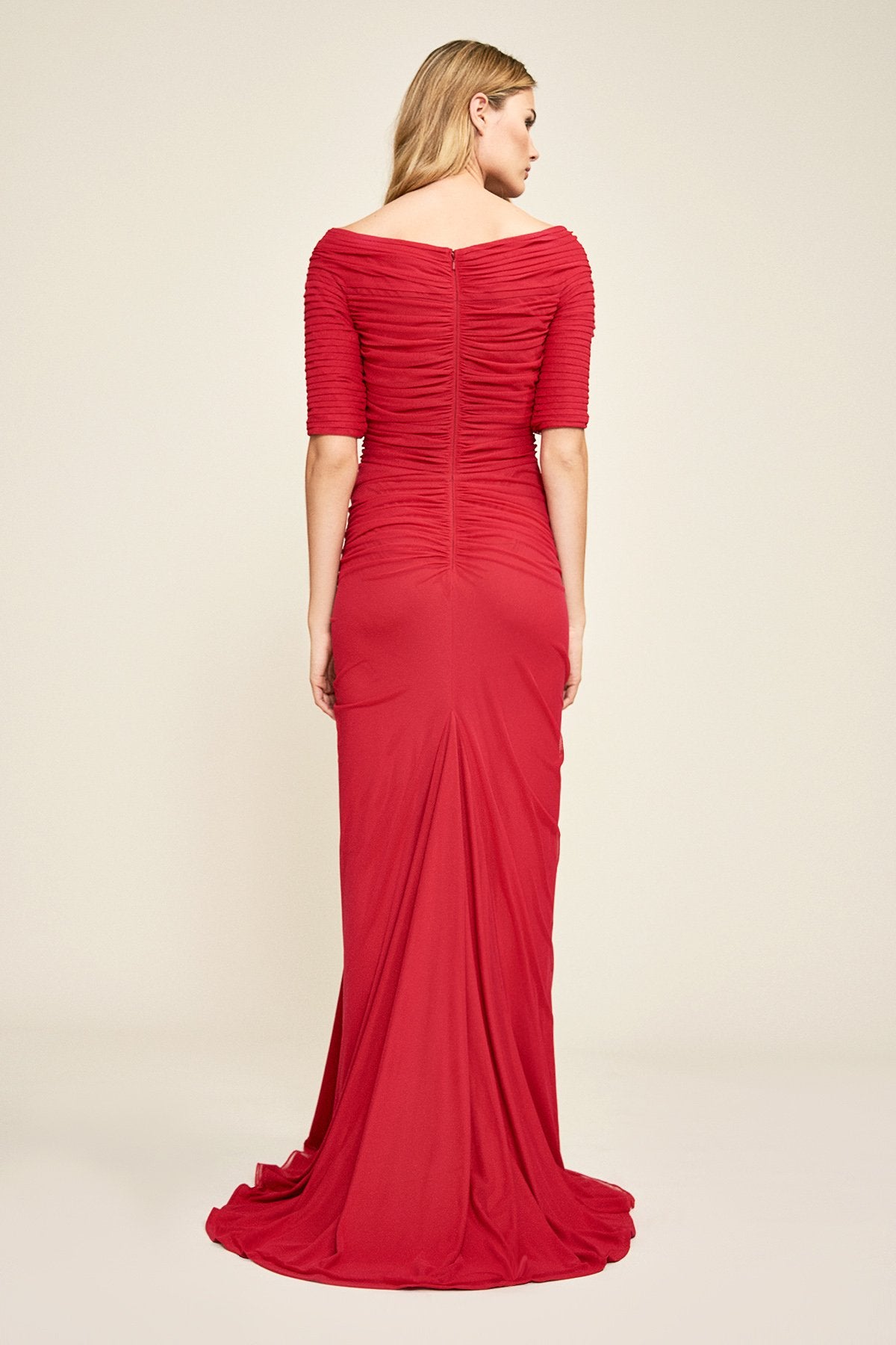 Tadashi Shoji - Draped Mesh Gown