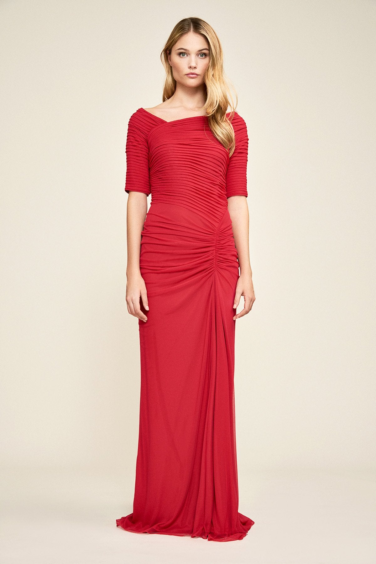 Draped Mesh Gown
