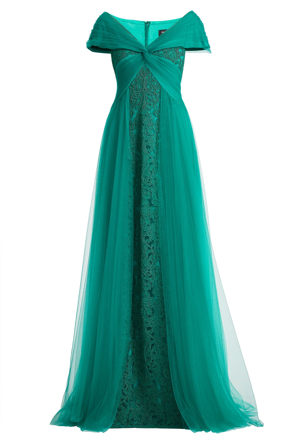 Parello Lotus Embroidered Tulle Gown-EMERA Ghost