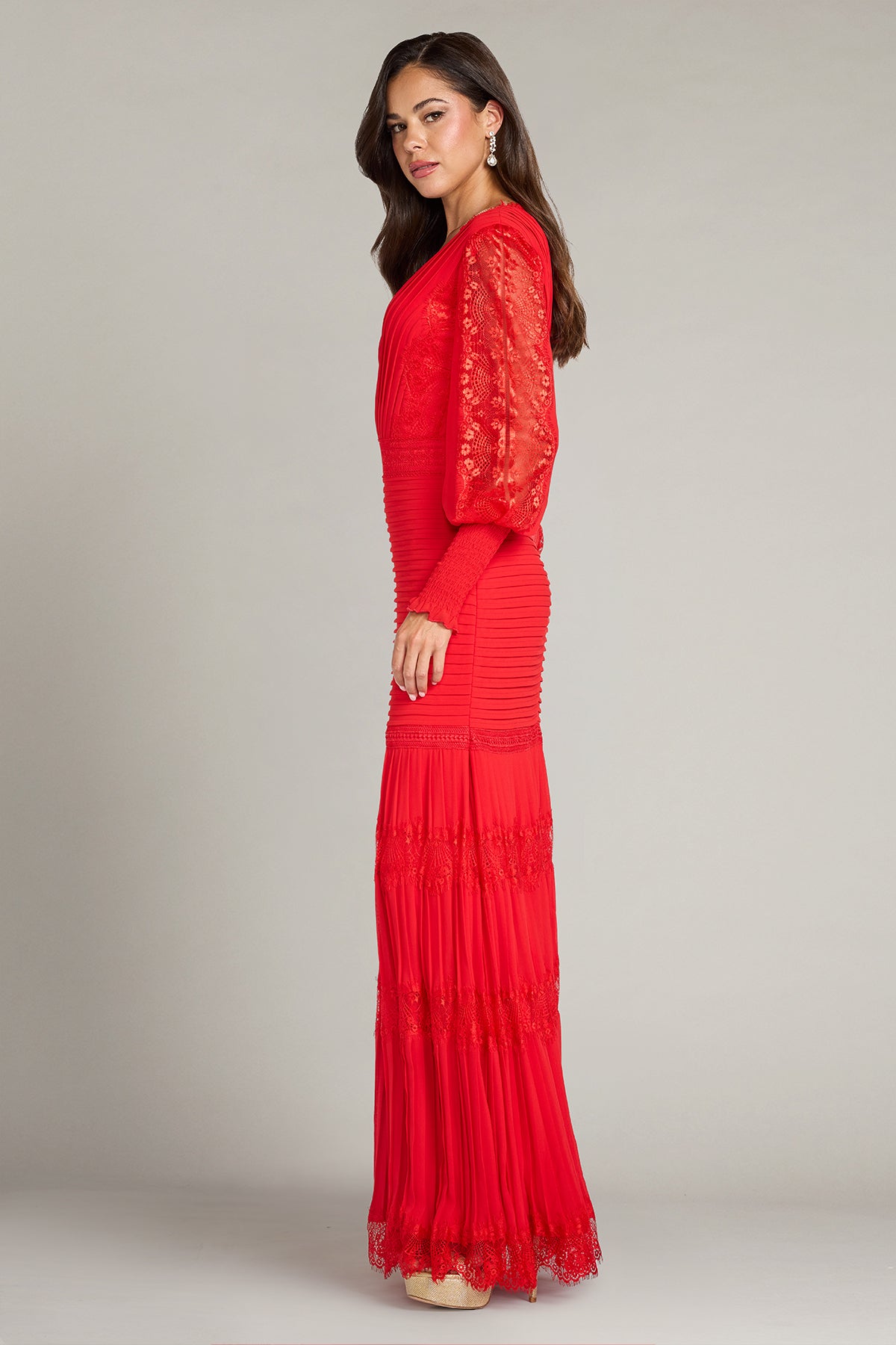 Nyssa Bishop Sleeve Gown-CHERY Side