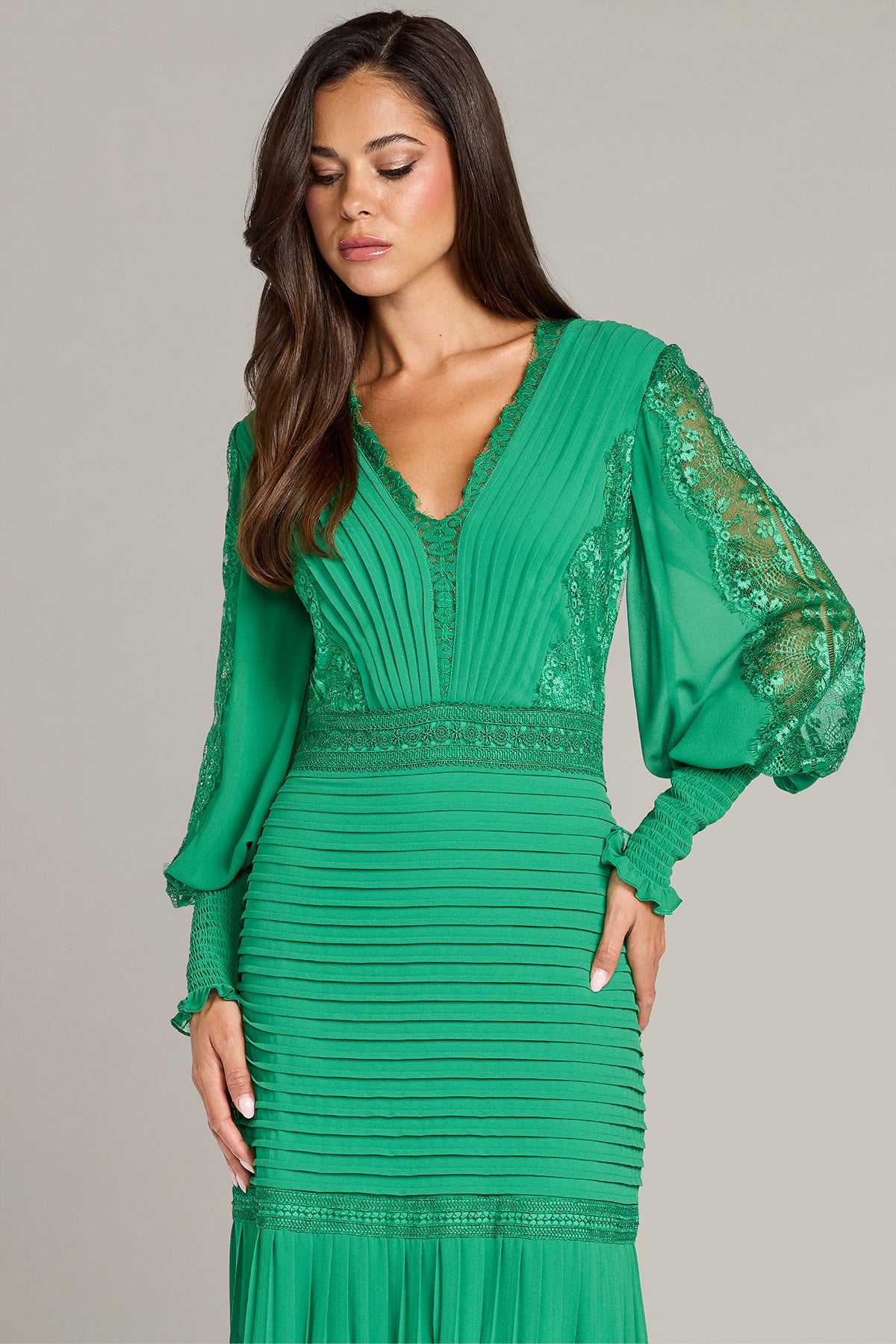 Nyssa Bishop Sleeve Gown-GUGRE Crop