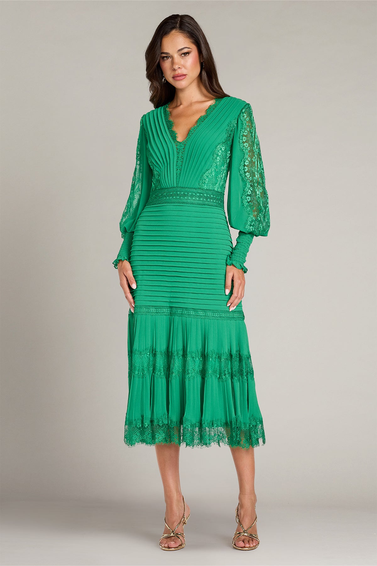 Nyssa Bishop Sleeve Dress GRPHT – Tadashi Shoji Official Online