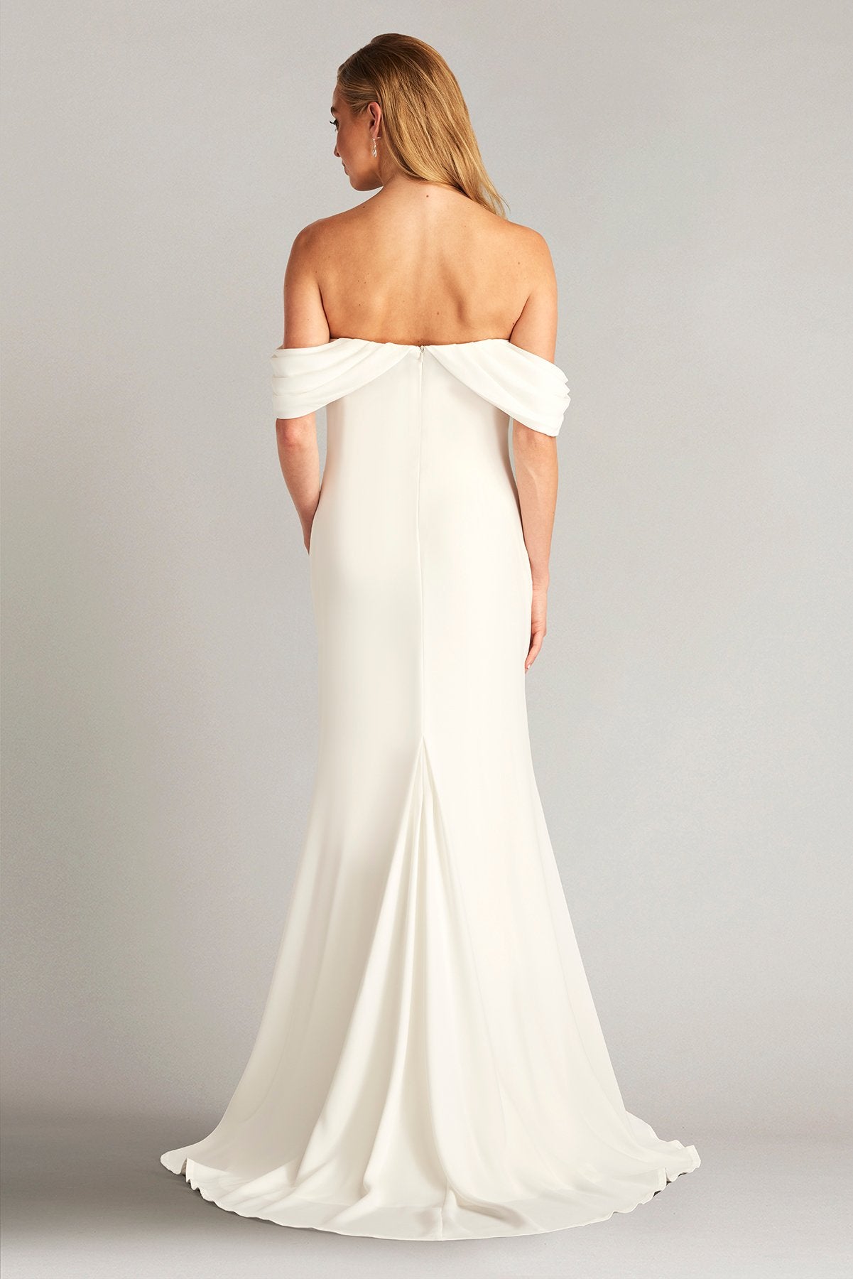 Amishta Off-The-Shoulder Crepe Gown