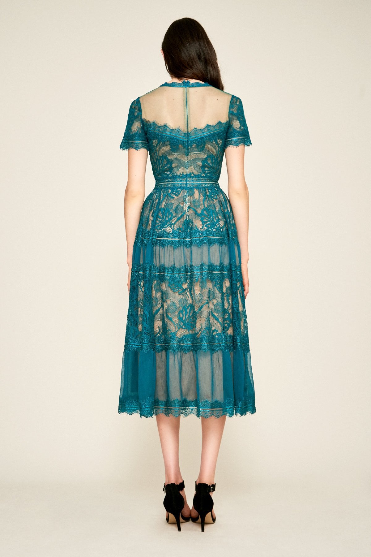 sachin and babi light blue dress Tadashi Shoji floral-embroidered off-shoulder midi dress