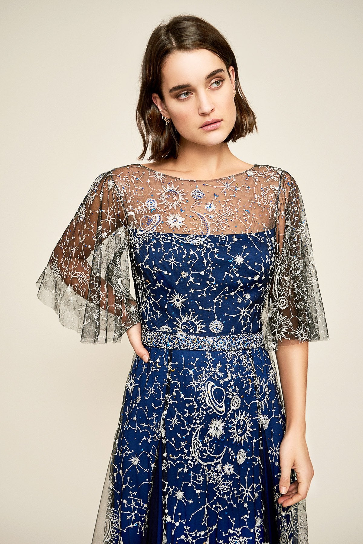 Tadashi Shoji - Neptune Metallic Embroidered Gown