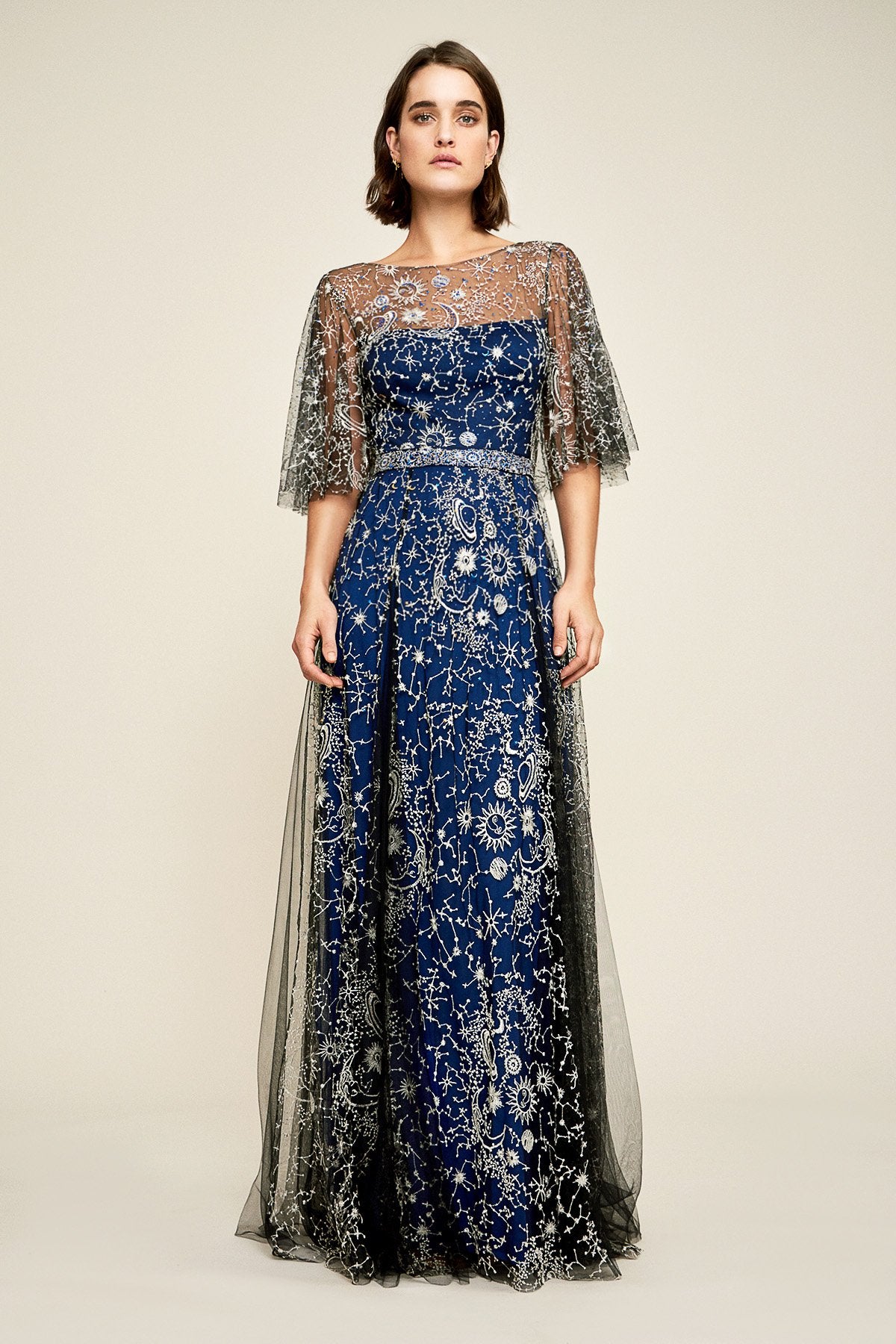 Tadashi Shoji - Neptune Metallic Embroidered Gown