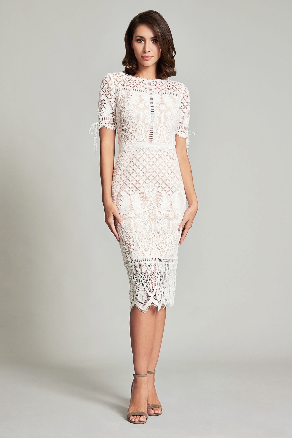 Bobek Lace Tea-Length Dress
