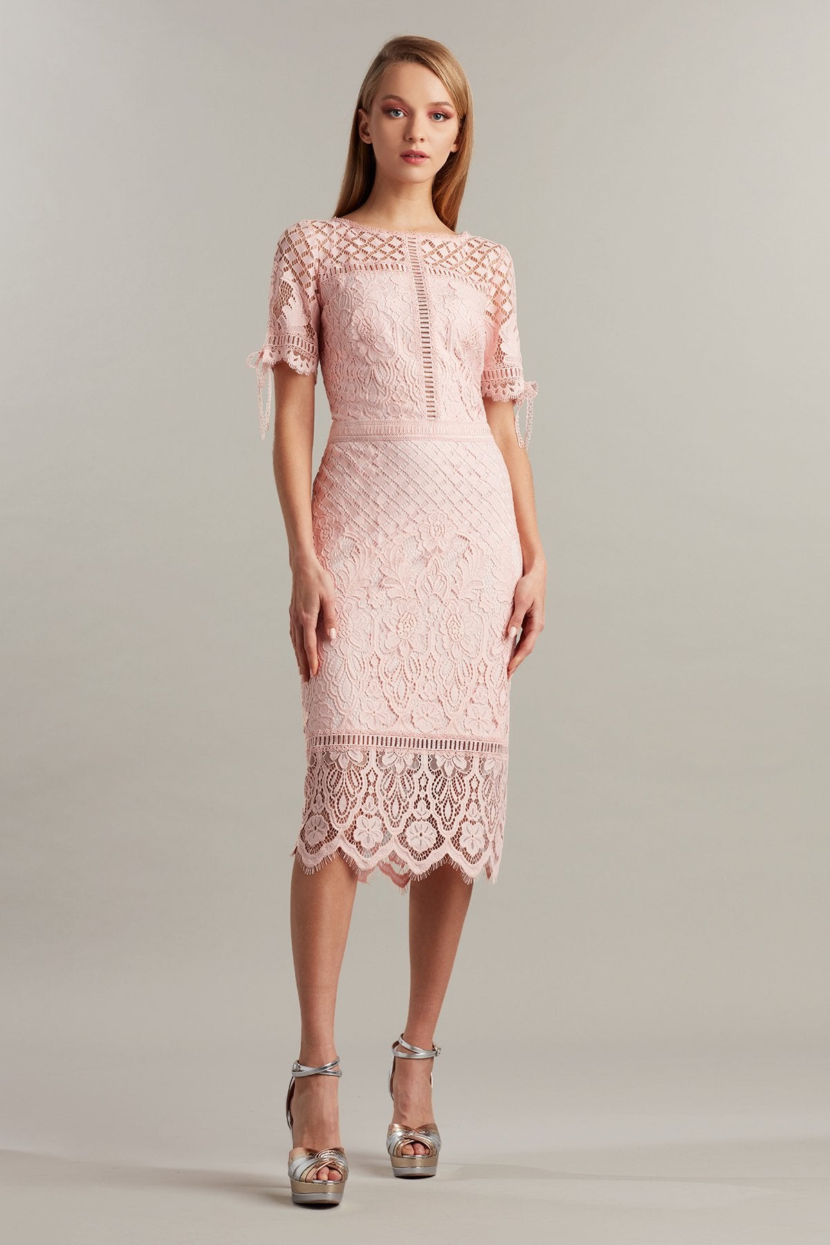 Bobek Lace Tea-Length Dress