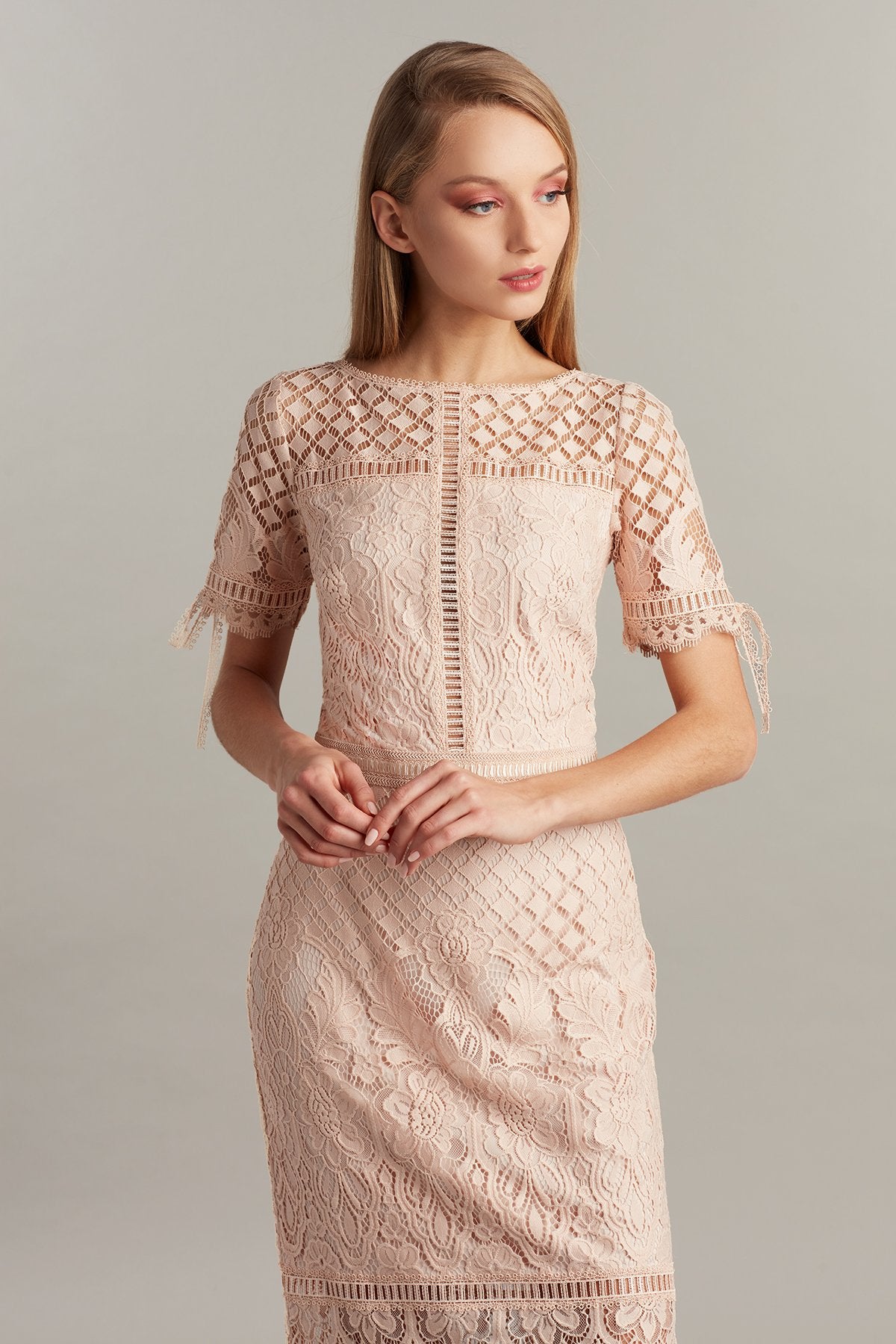 Bobek Lace Tea-Length Dress