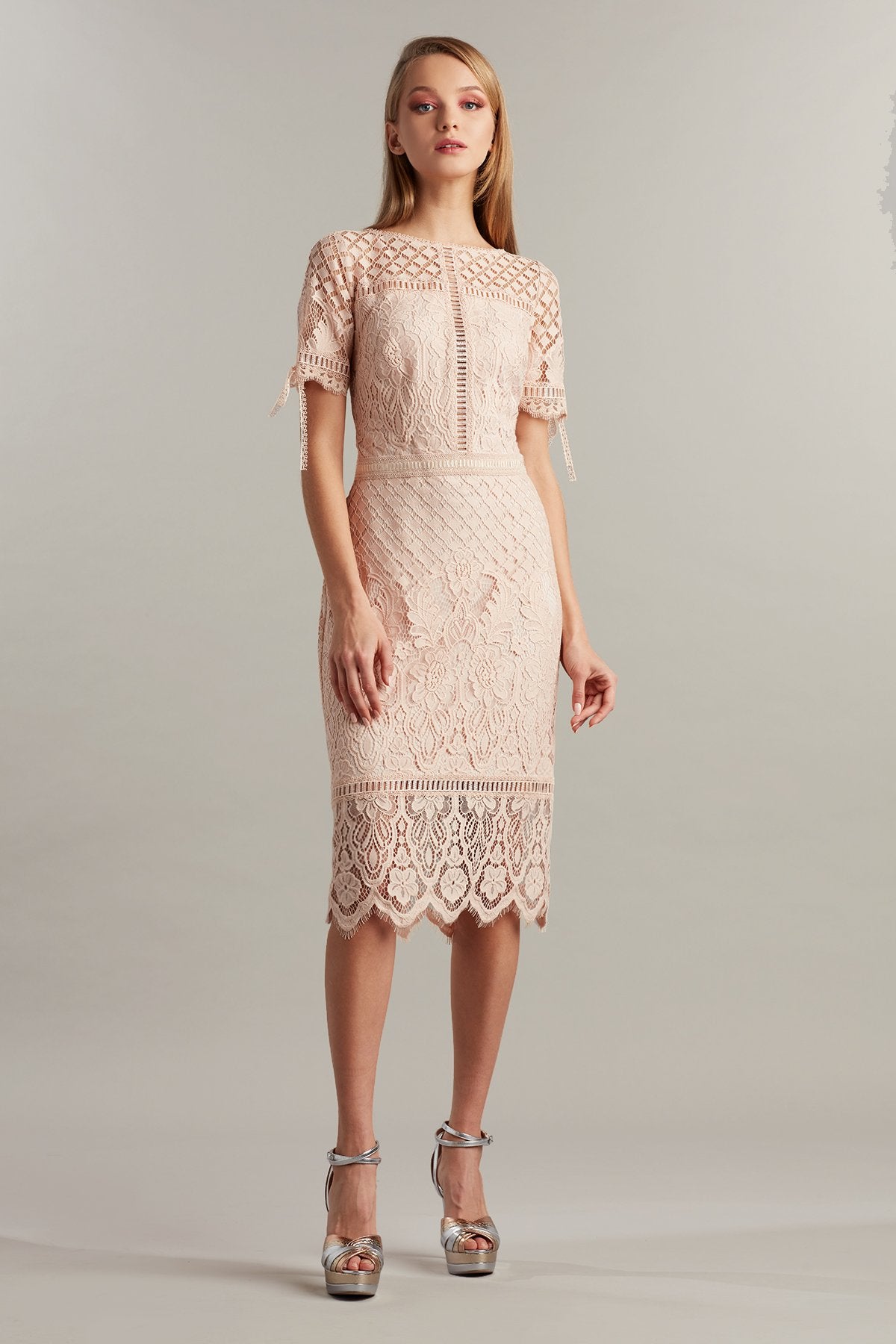 Tadashi Shoji - Bobek Lace Tea-Length Dress