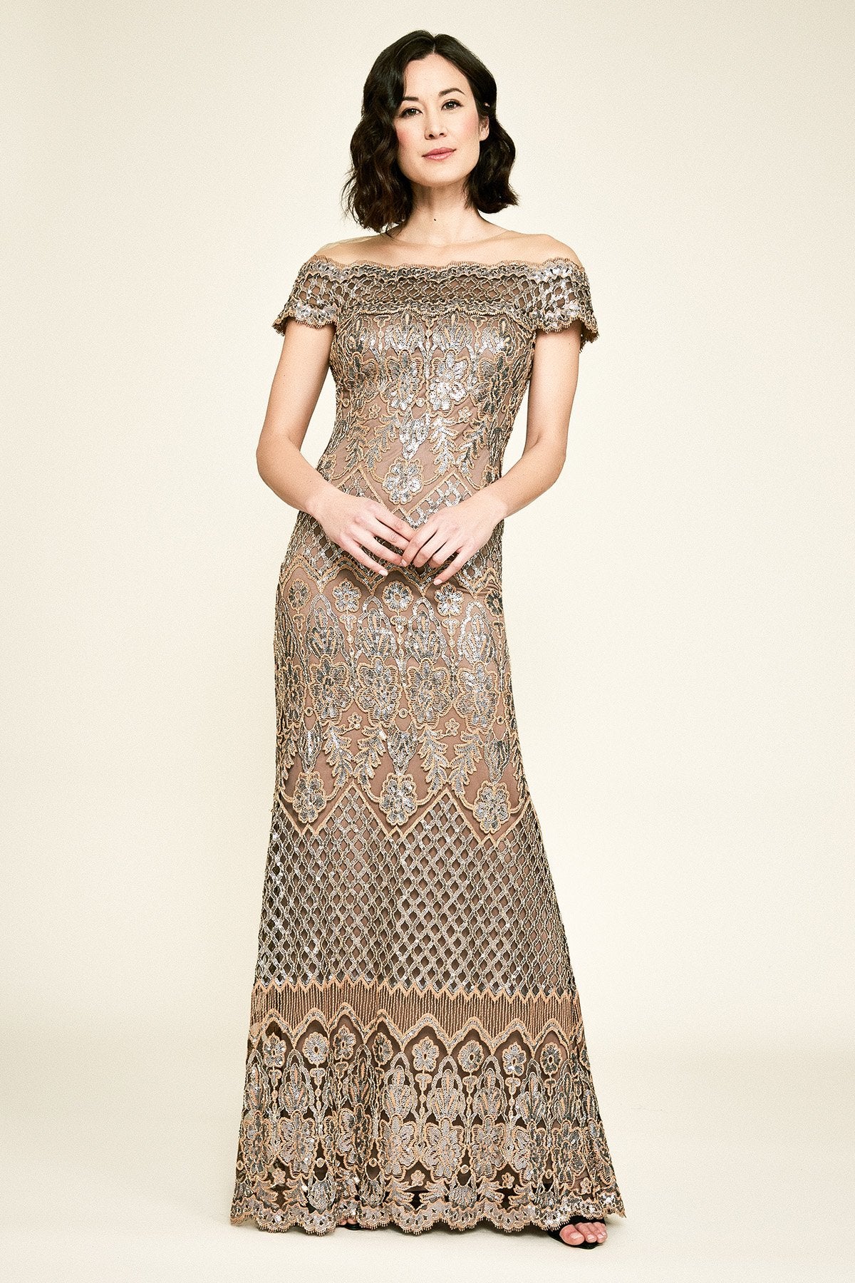 Tadashi Shoji - Hawley Sequin Embroidered Gown