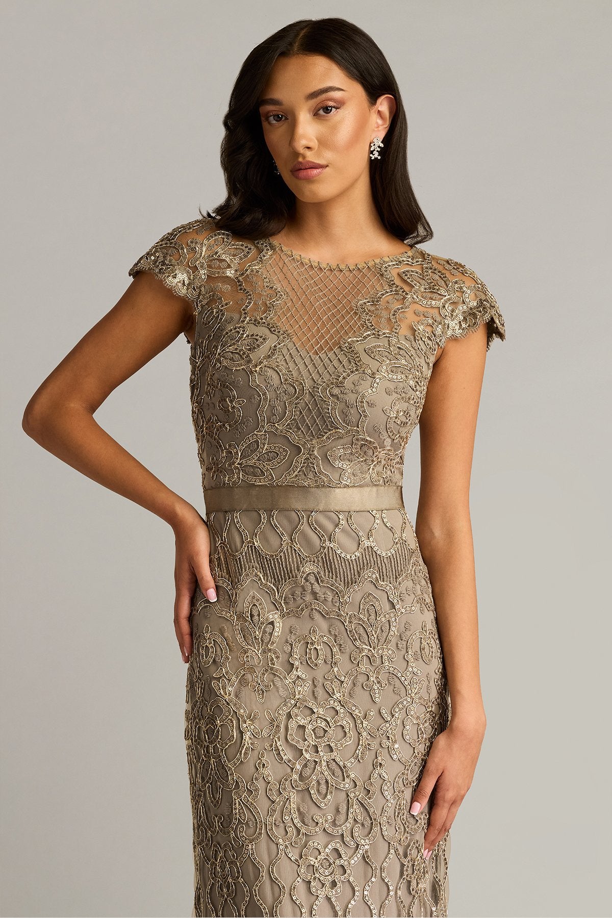 Miranda Sequin Embroidered Gown