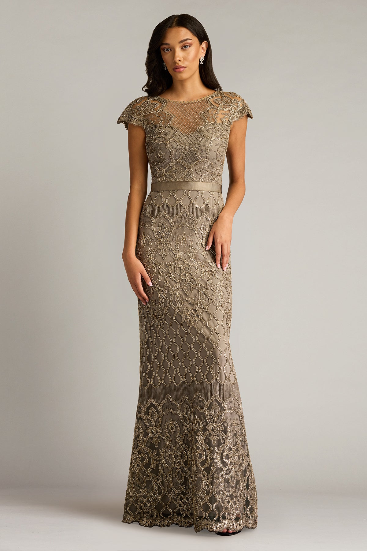 Miranda Sequin Embroidered Gown