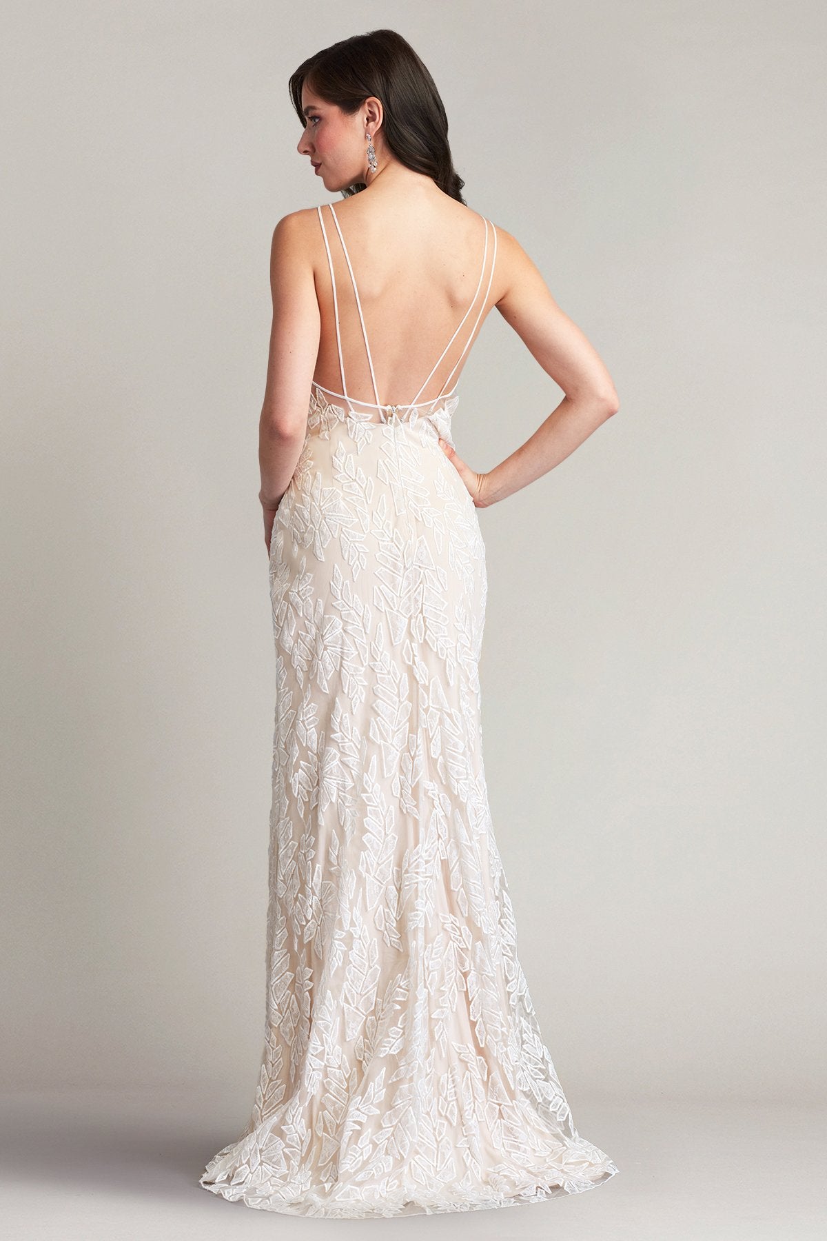 Pippa Embroidered Tulle Strap Gown