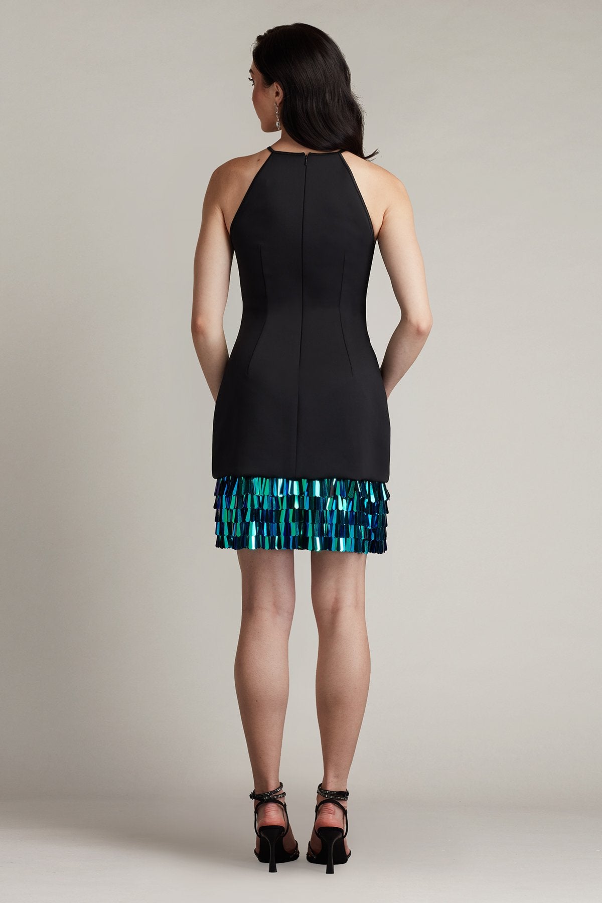Selena Neoprene Sequin-Fringe Mini Dress