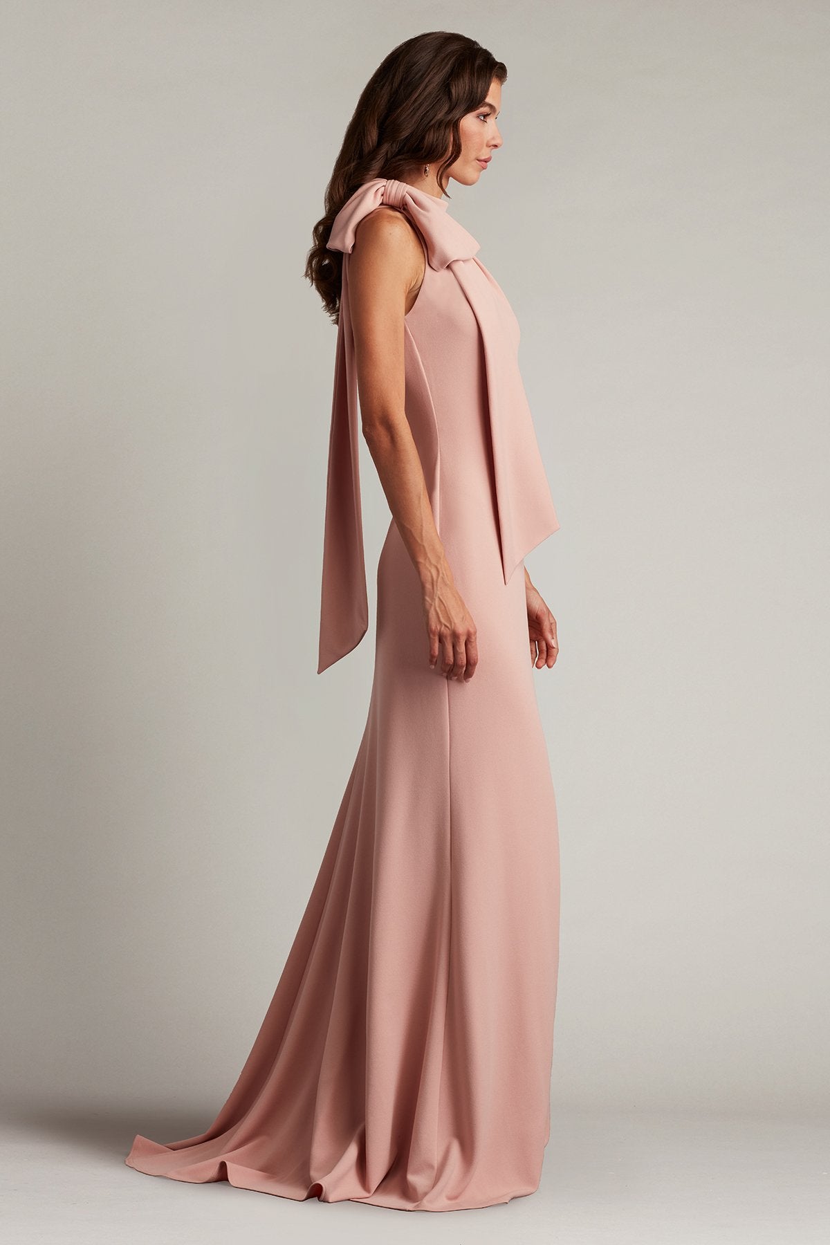 Sims Shoulder Bow Halter Gown