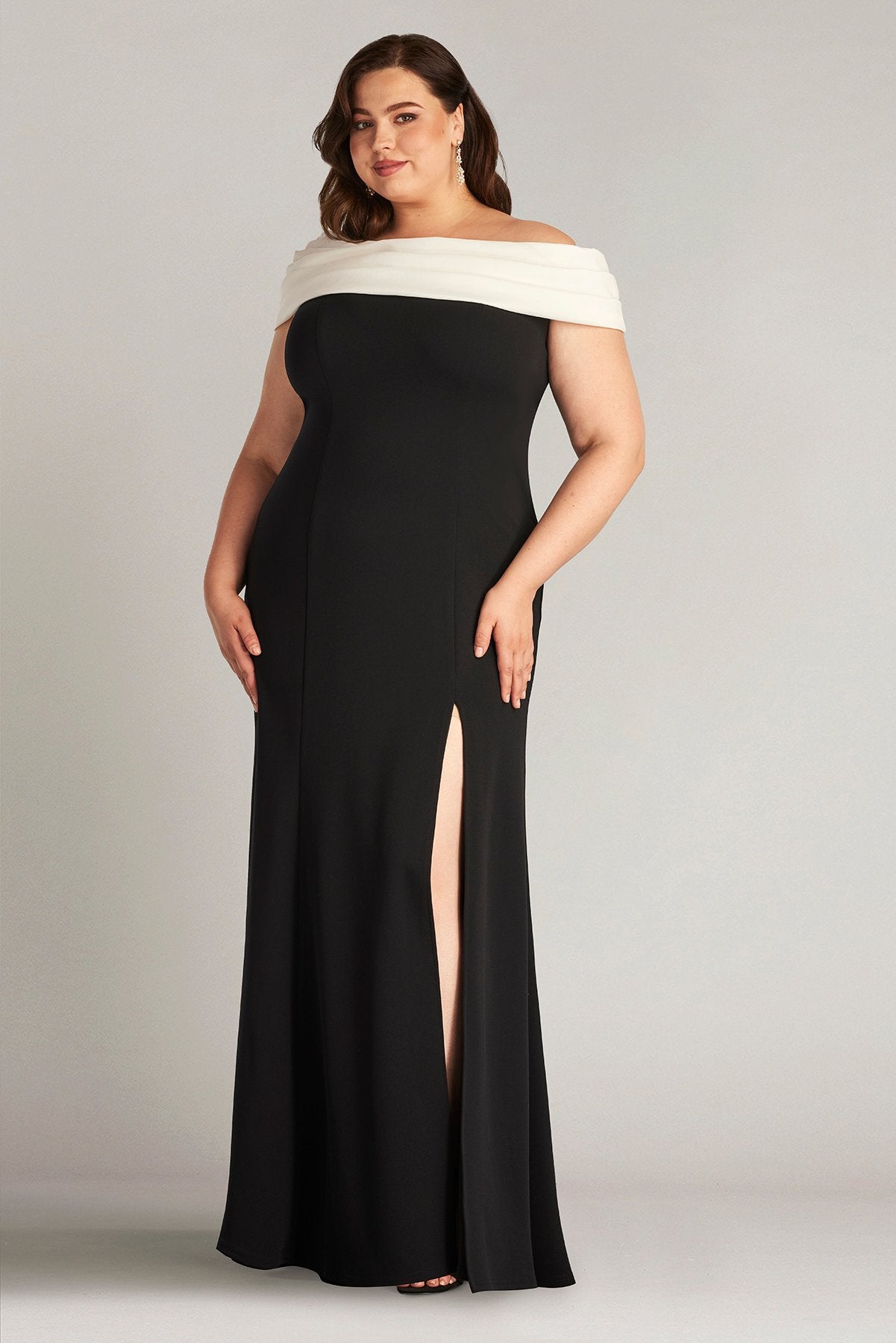 Dalton Two-Tone Off-Shoulder Gown- PLUS SIZE