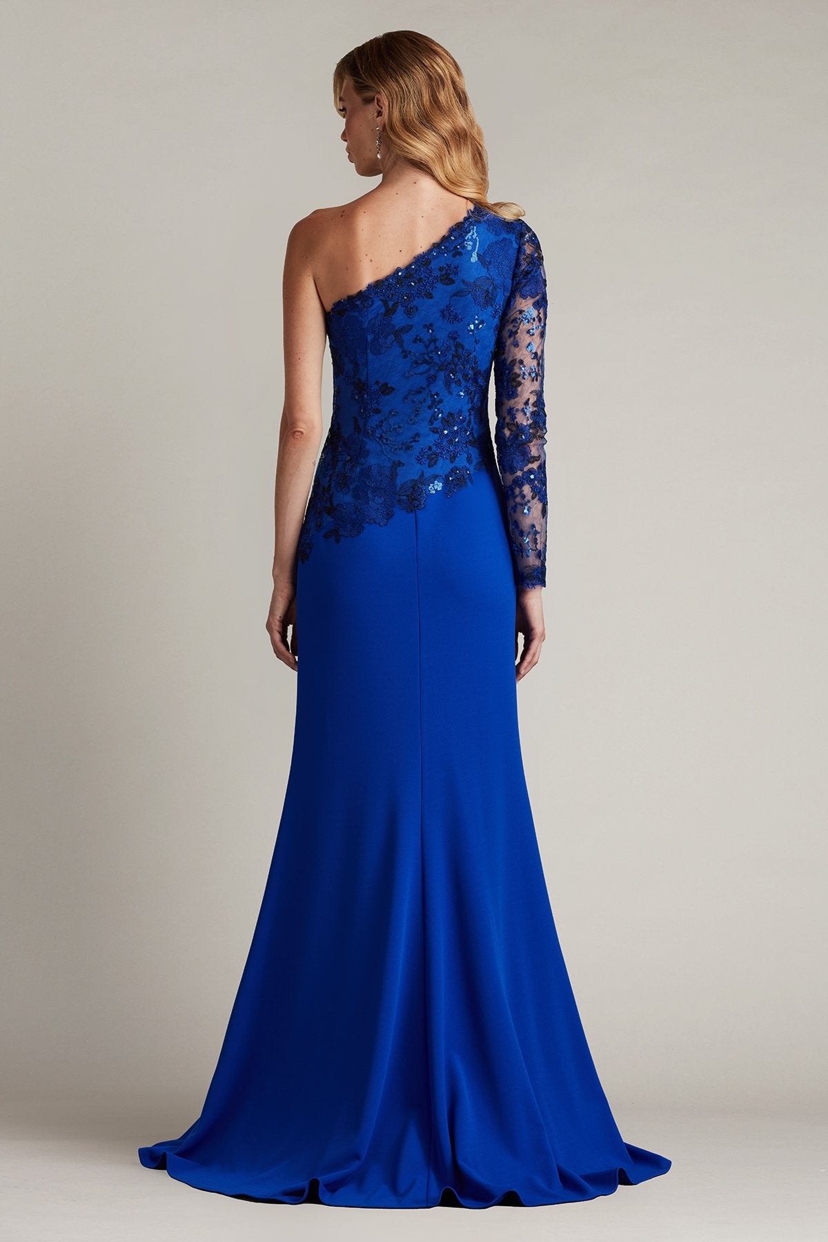 Abner One Shoulder Embroidered Bodice Gown