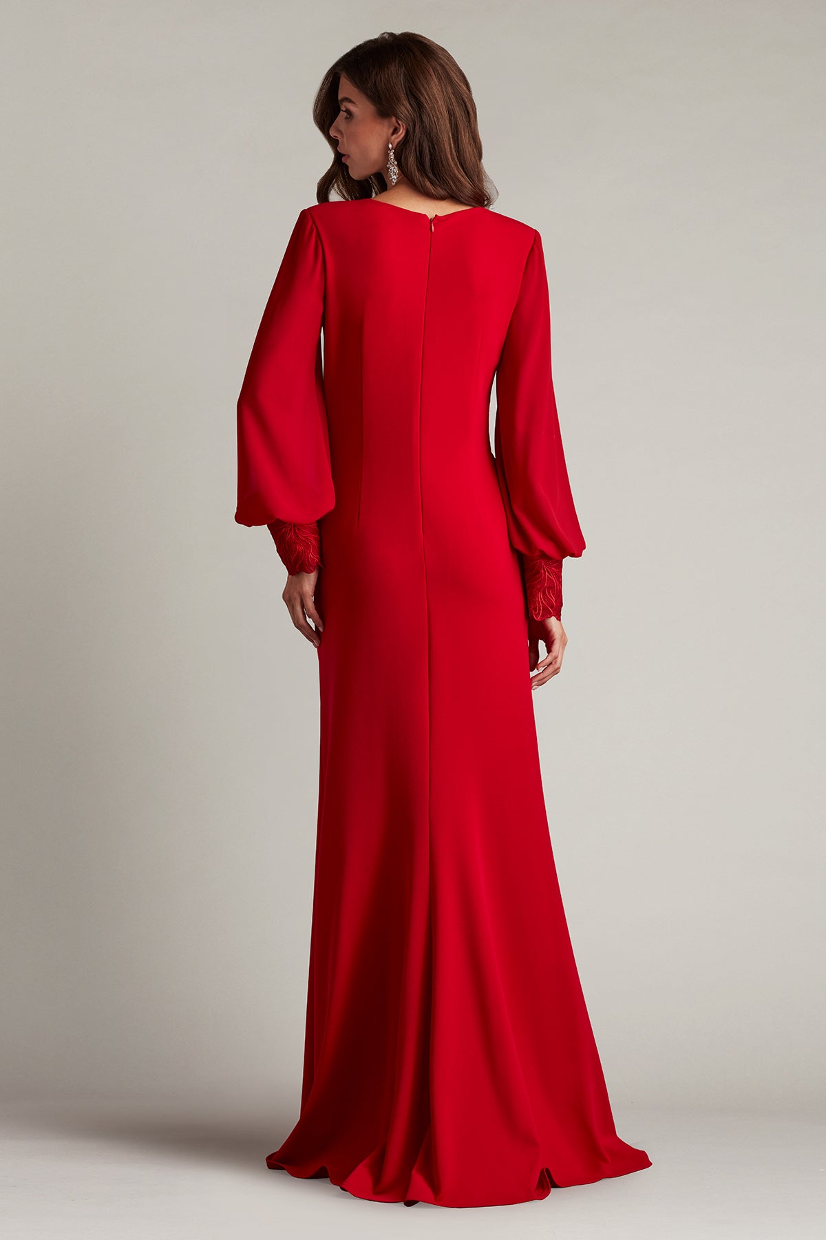 Sahana Bishop Sleeve Plunge Gown