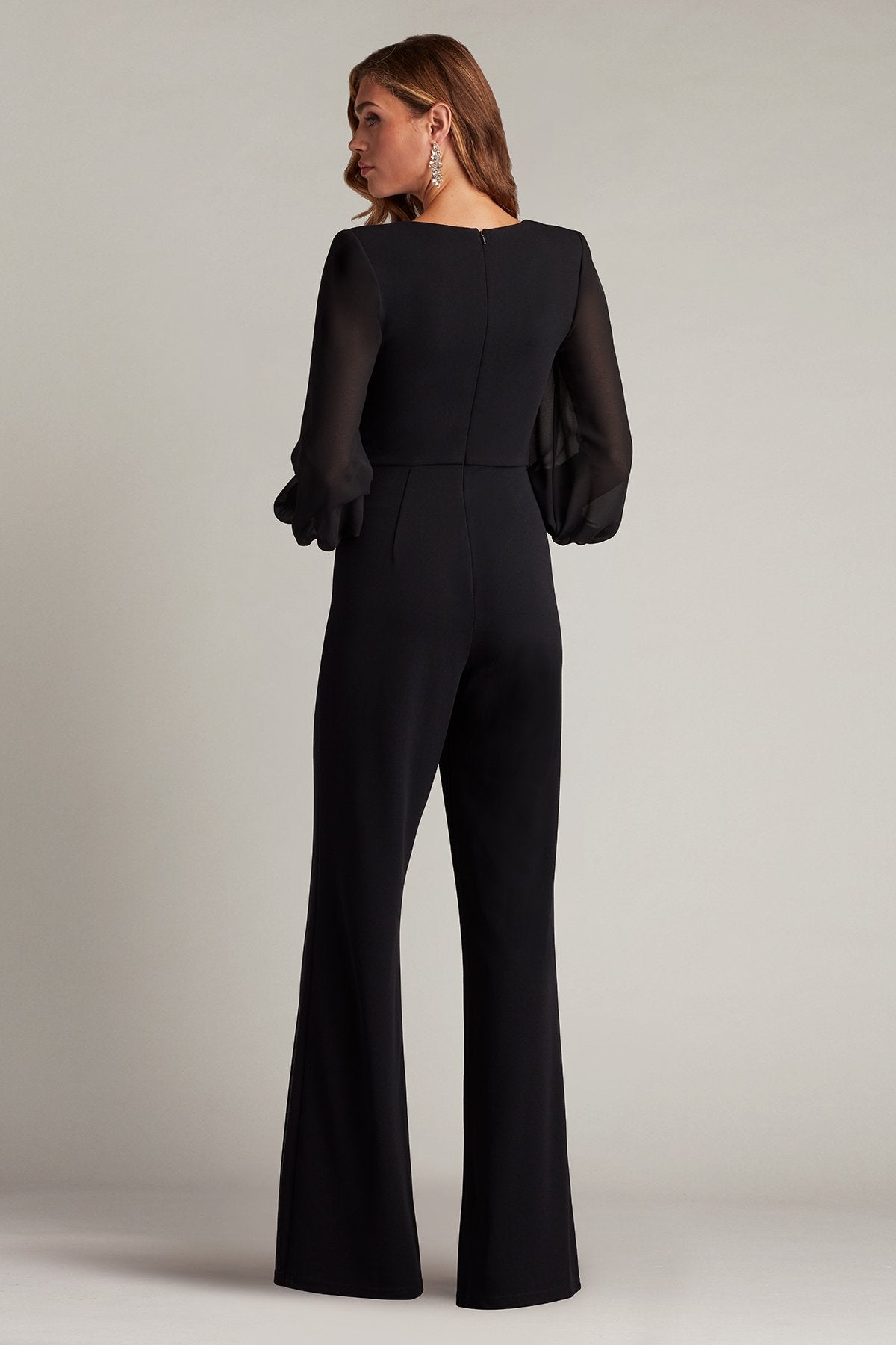 【sahana】 Sahana Bishop Sleeve Plunge Jumpsuit – Tadashi Shoji Official