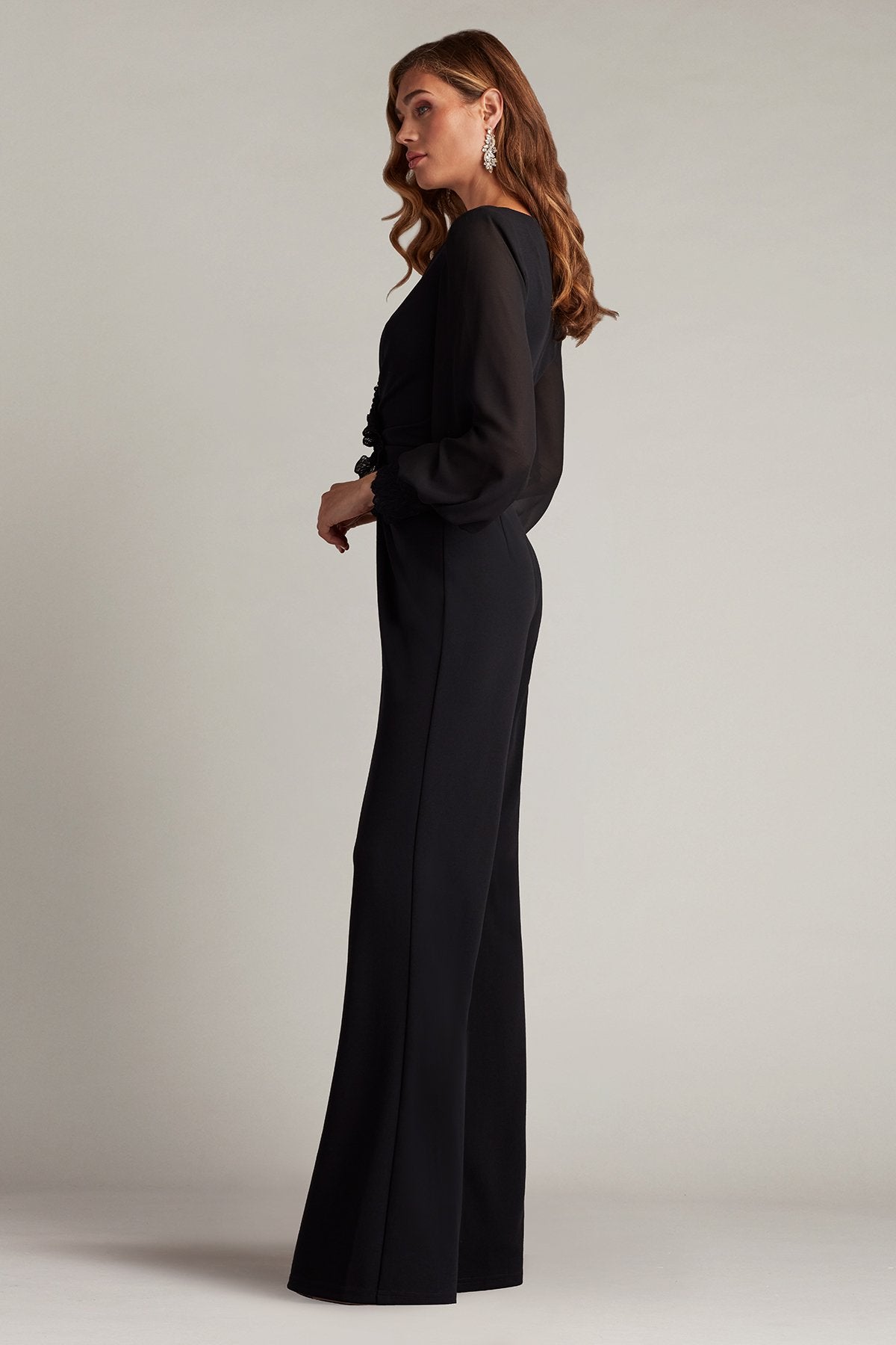 Sahana Bishop Sleeve Plunge Jumpsuit – Tadashi Shoji Official