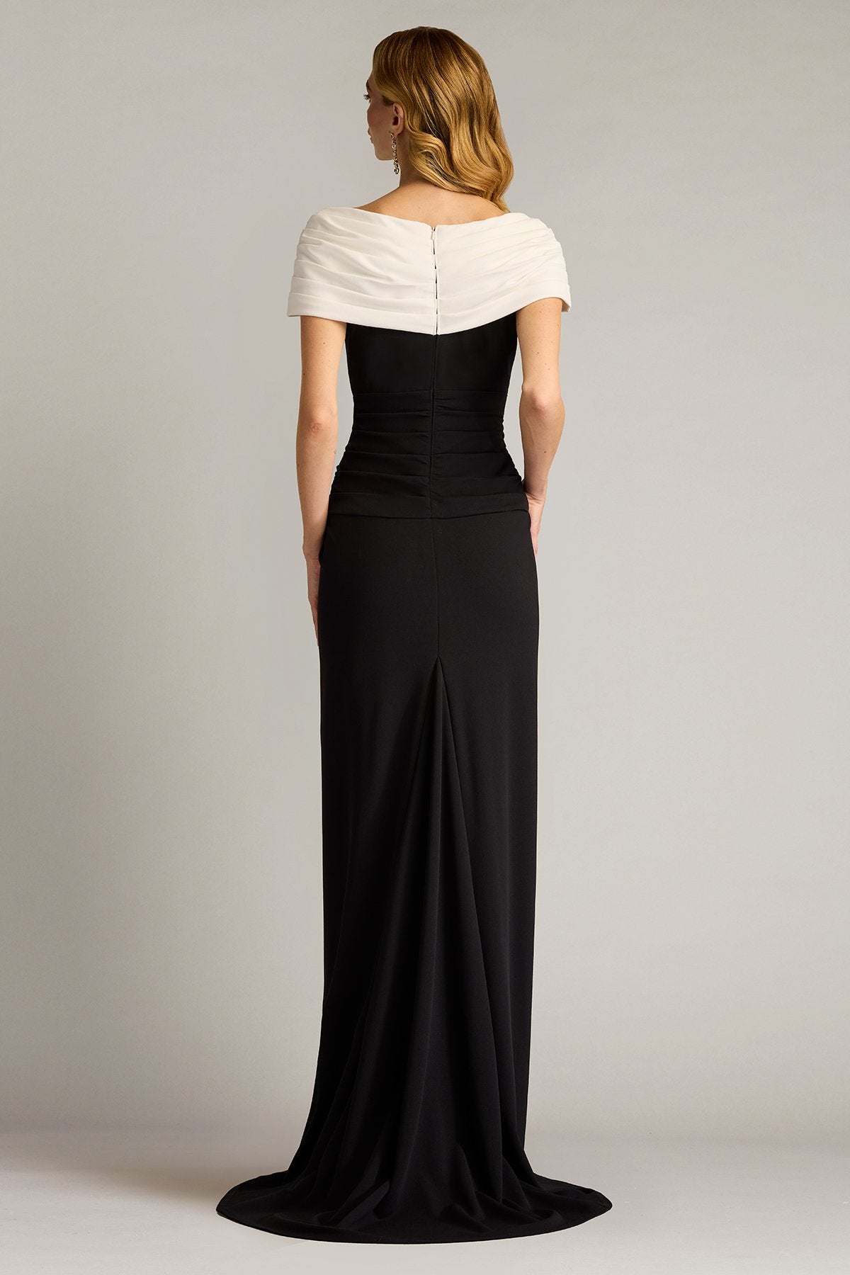 Perkins Asymmetric Draped Gown
