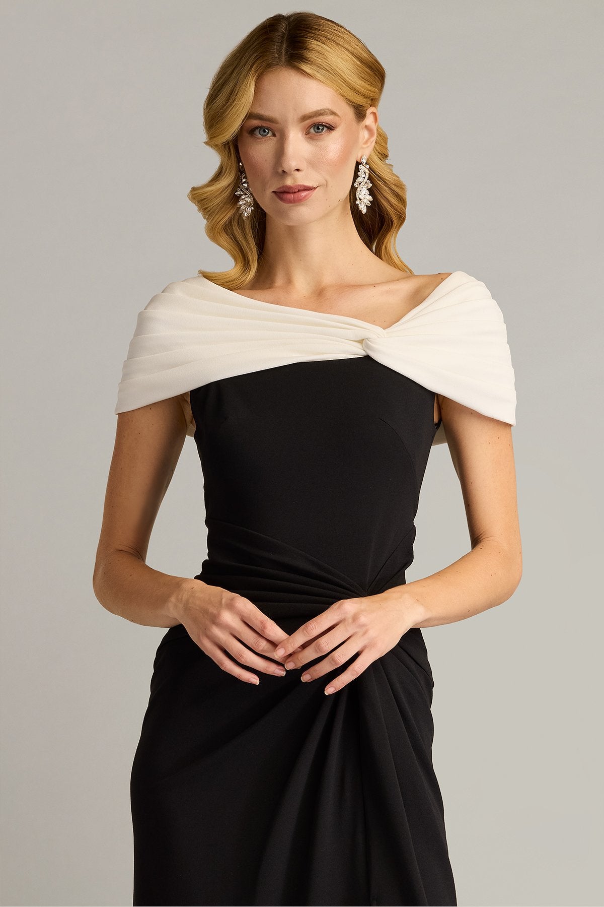 Perkins Asymmetric Draped Gown