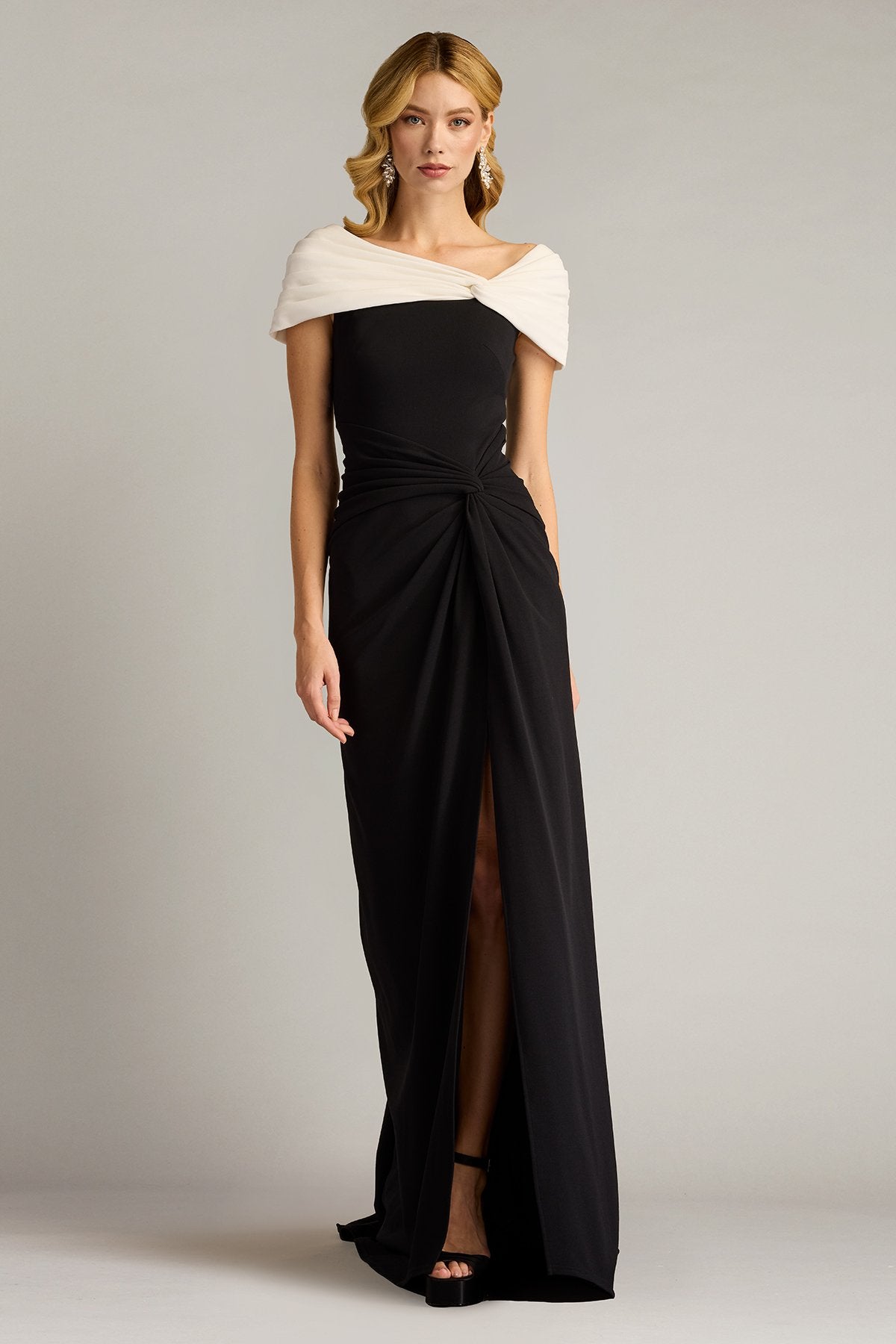 Perkins Asymmetric Draped Gown