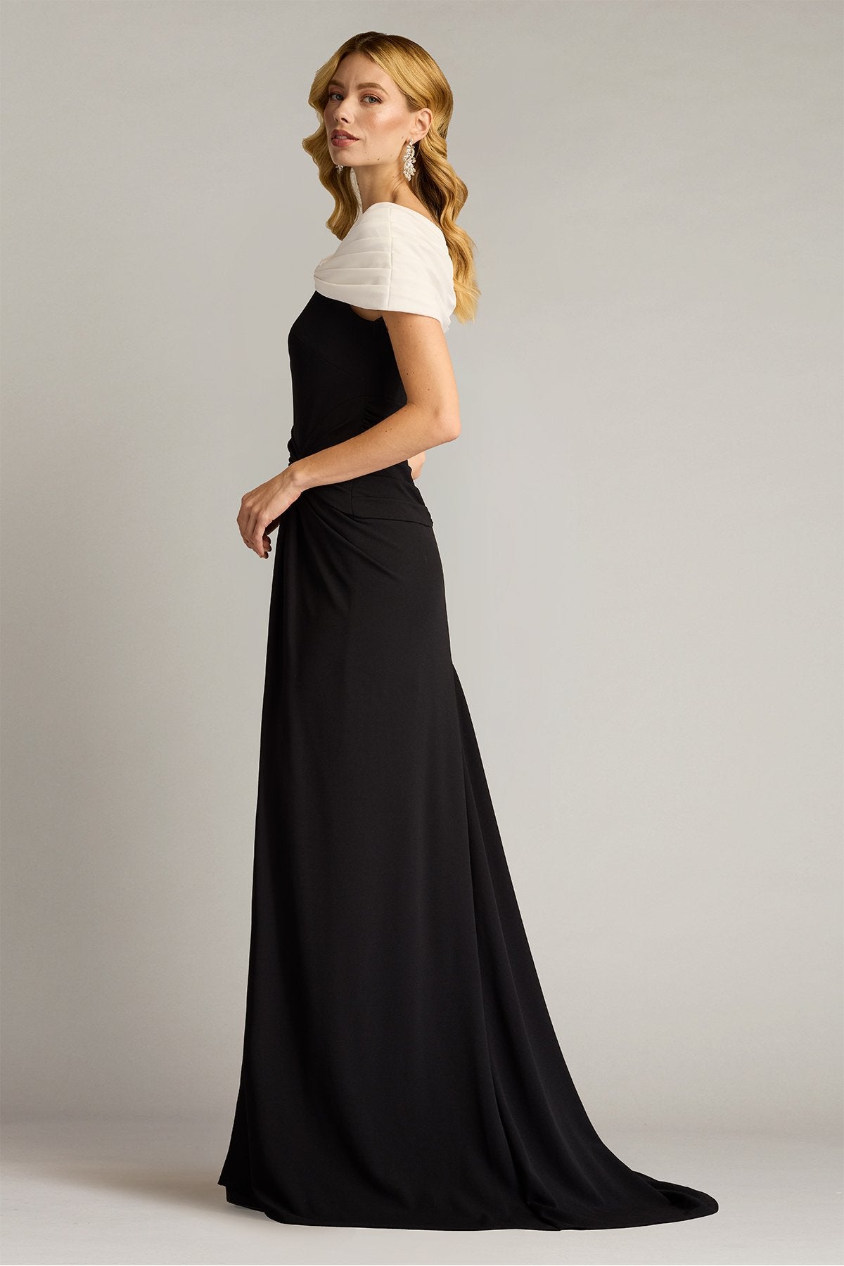Perkins Asymmetric Draped Gown