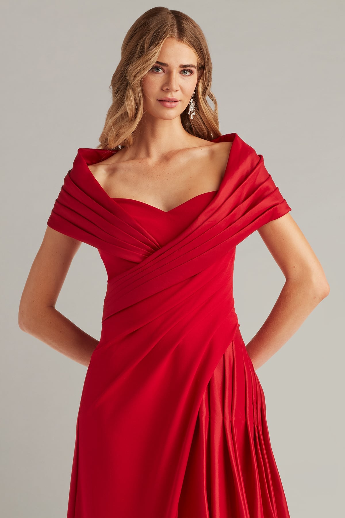 Milica Draped Portrait Collar Gown