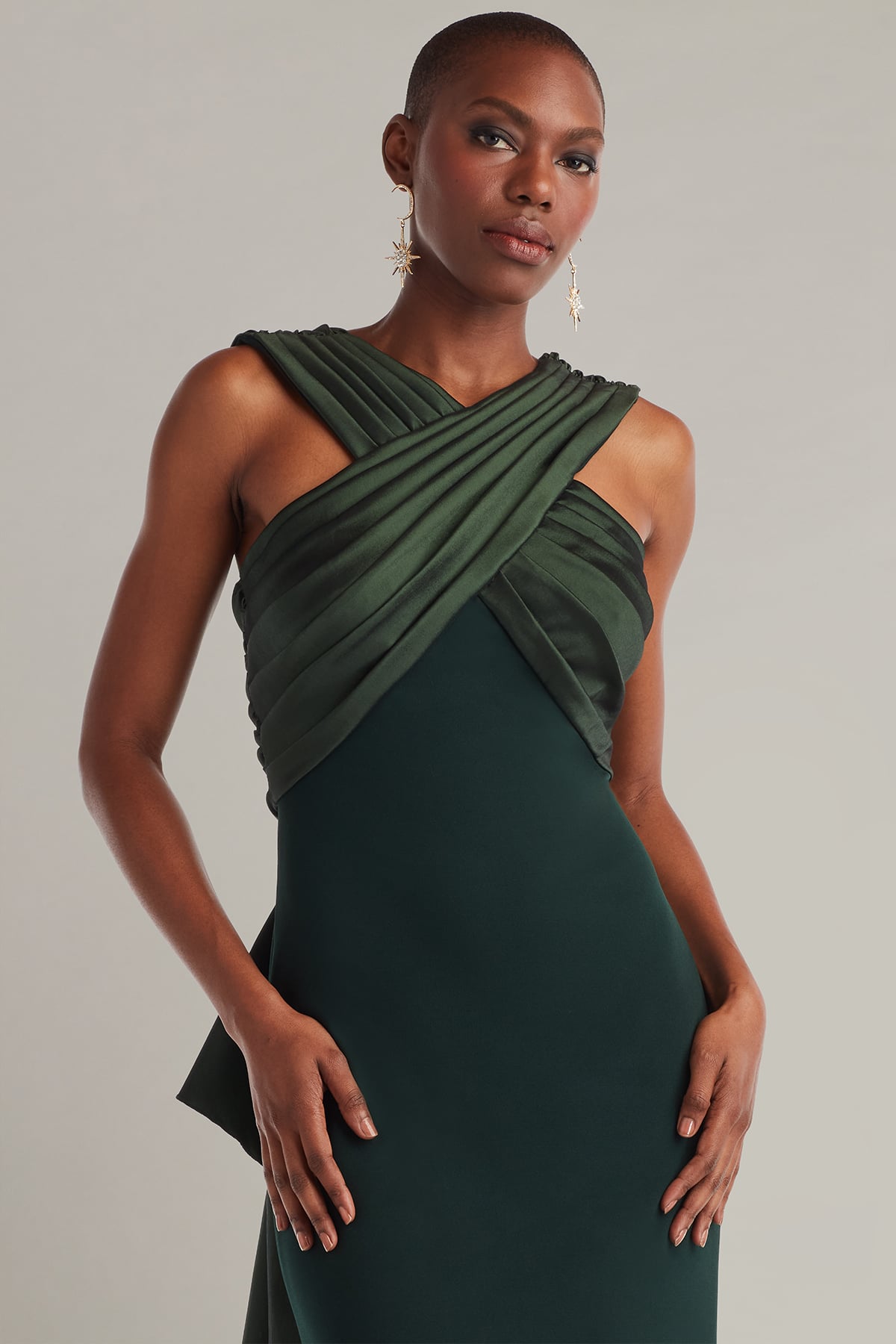 Caro Cascading Halter Gown
