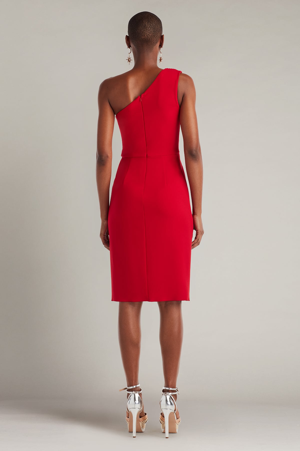 Marston One-Shoulder Draped Cocktail Dress