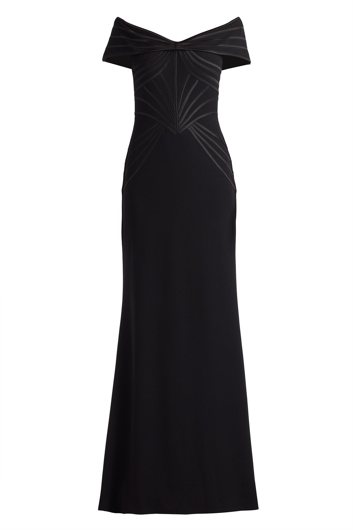 Meridian Sundial Off-Shoulder Gown