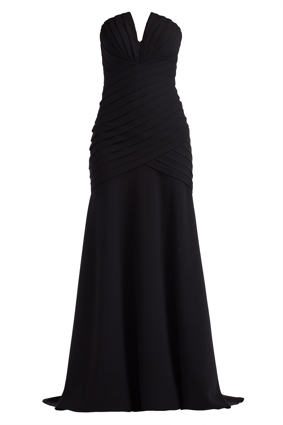 Vionna Shutter-Pleated Crepe Gown