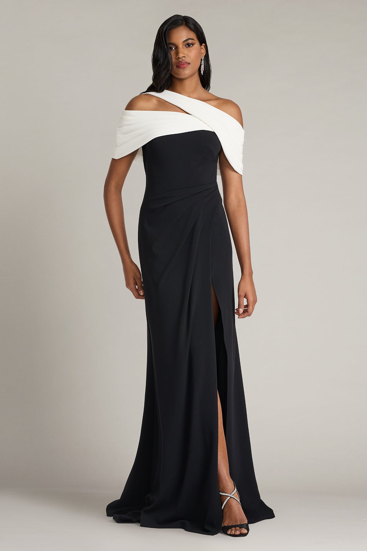 Sumit One-Shoulder Drape Gown