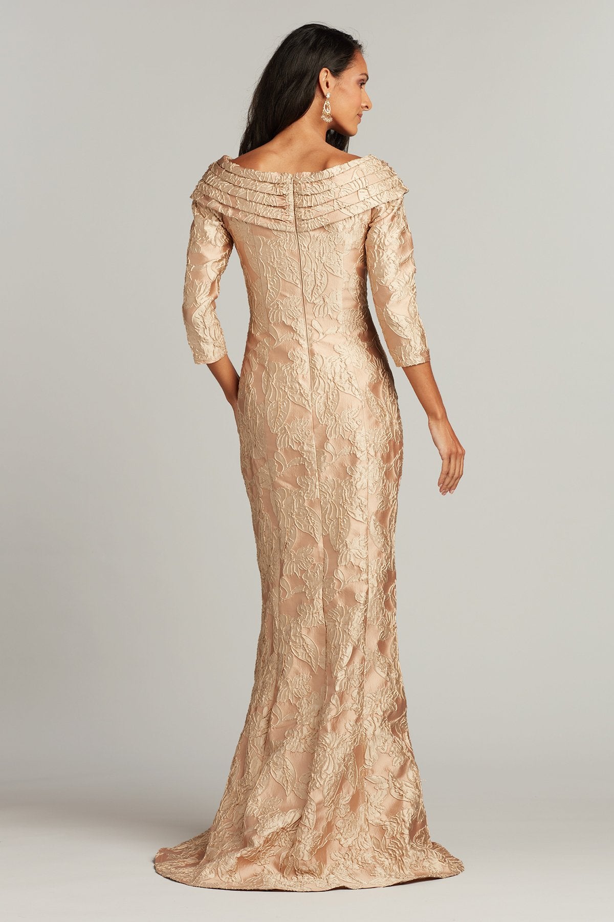 Calder Floral Jacquard Gown