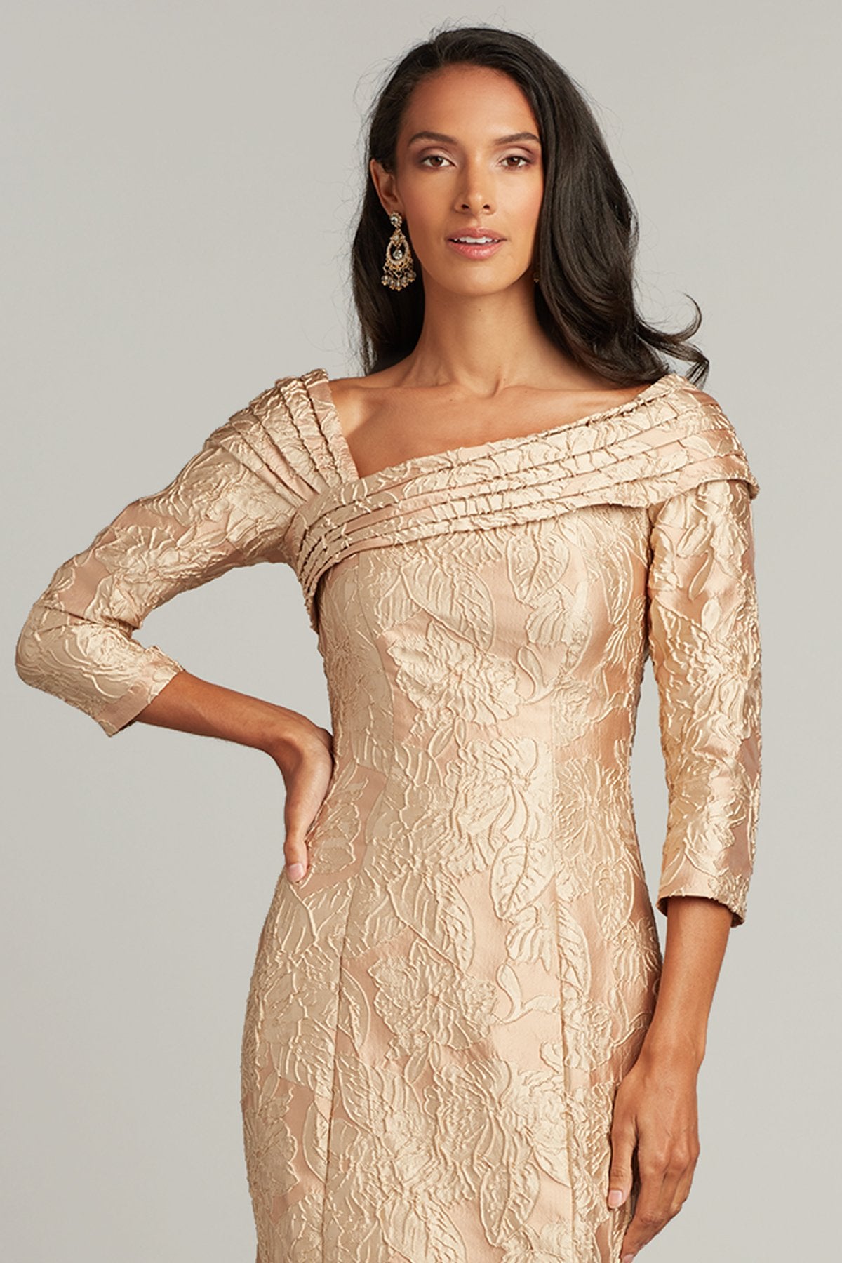 Calder Floral Jacquard Gown