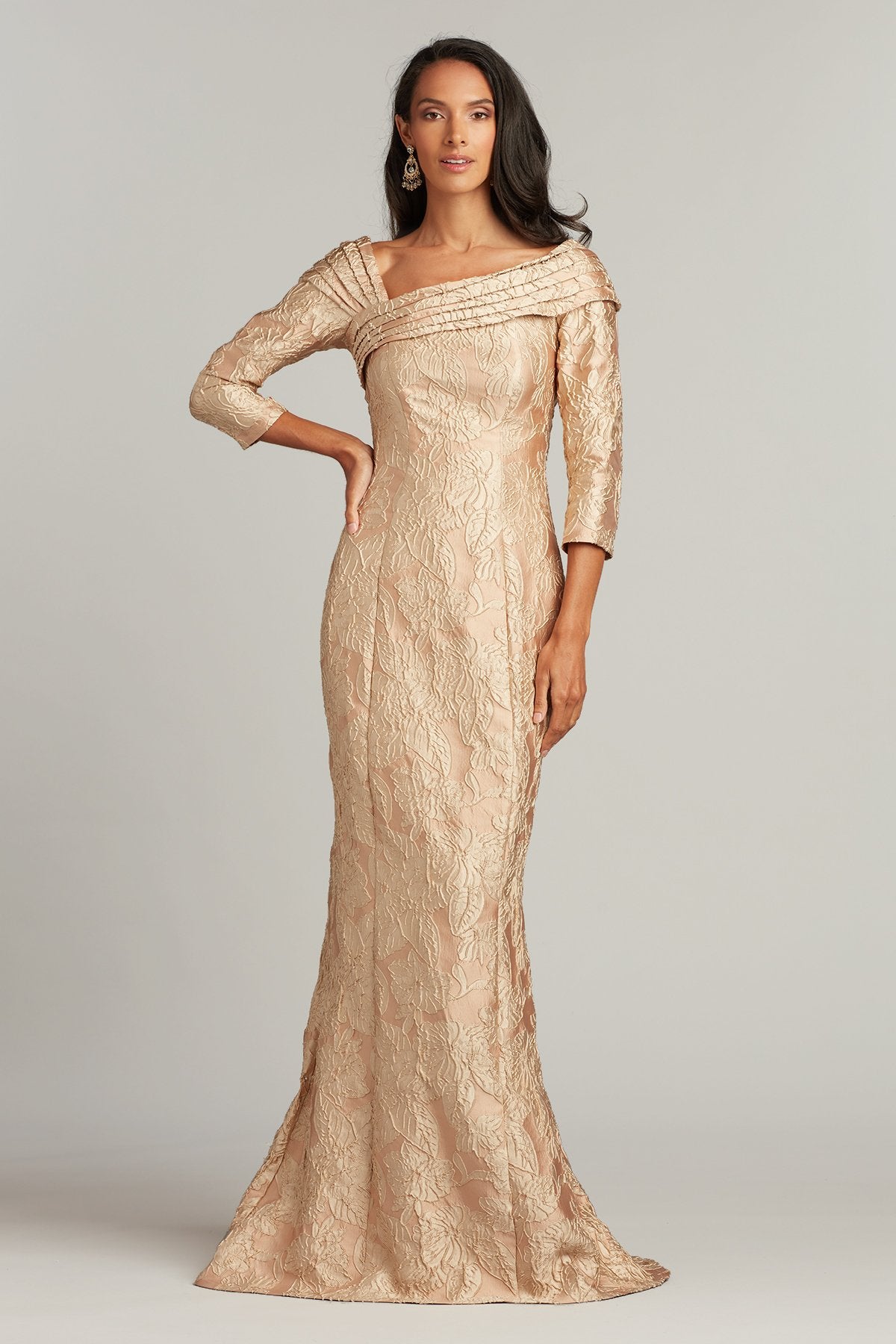 Calder Floral Jacquard Gown