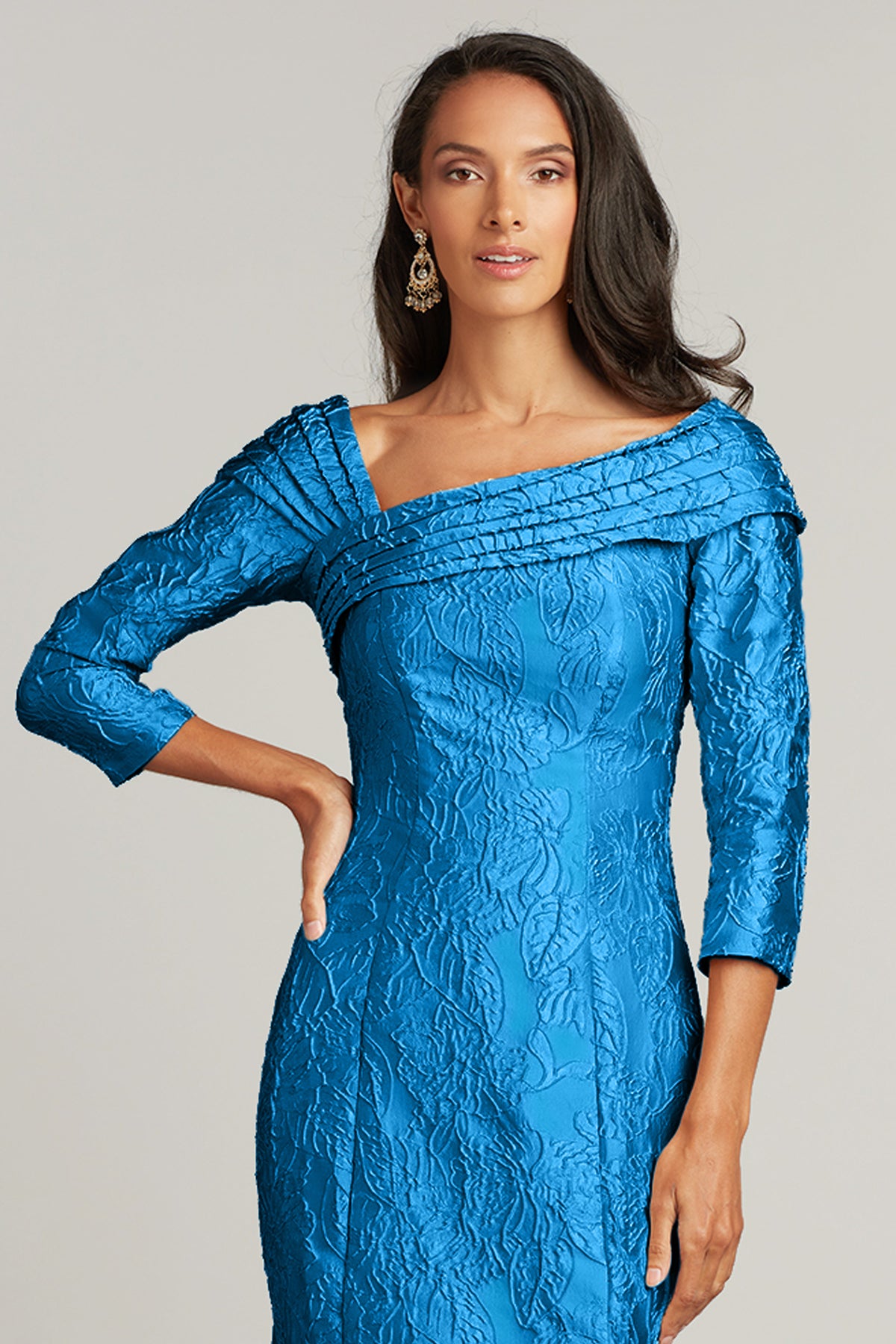 Calder Floral Jacquard Gown