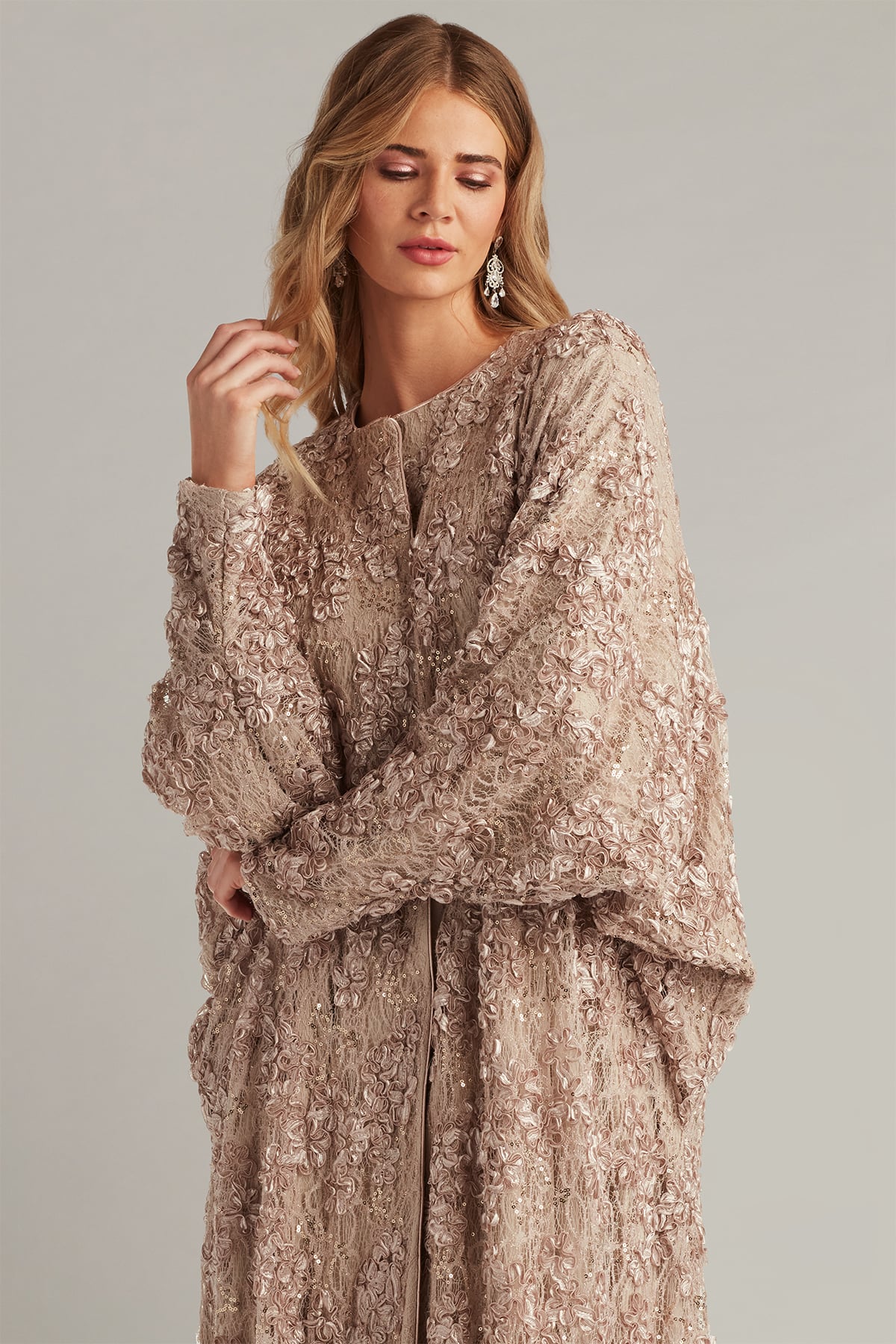 Hannes Sequin Embroidered Caftan Gown