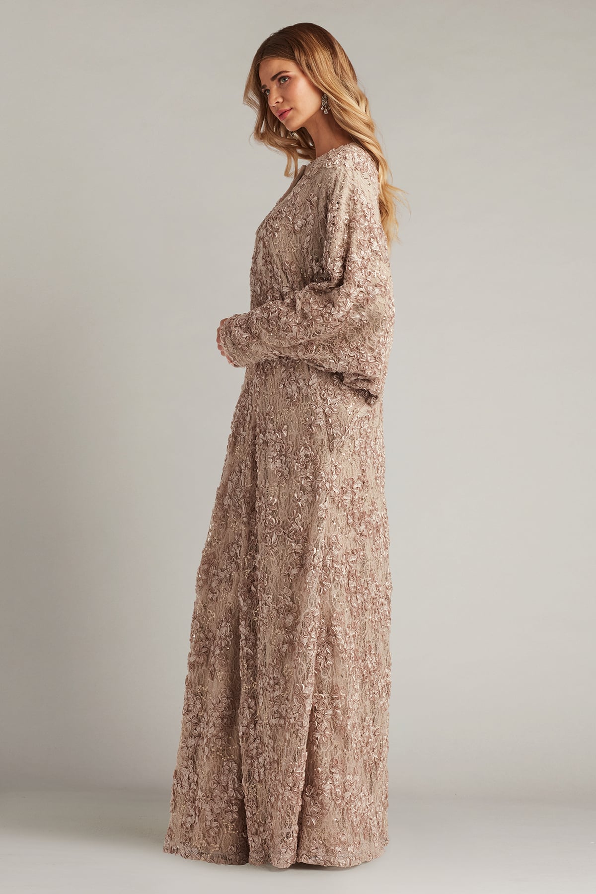 Hannes Sequin Embroidered Caftan Gown