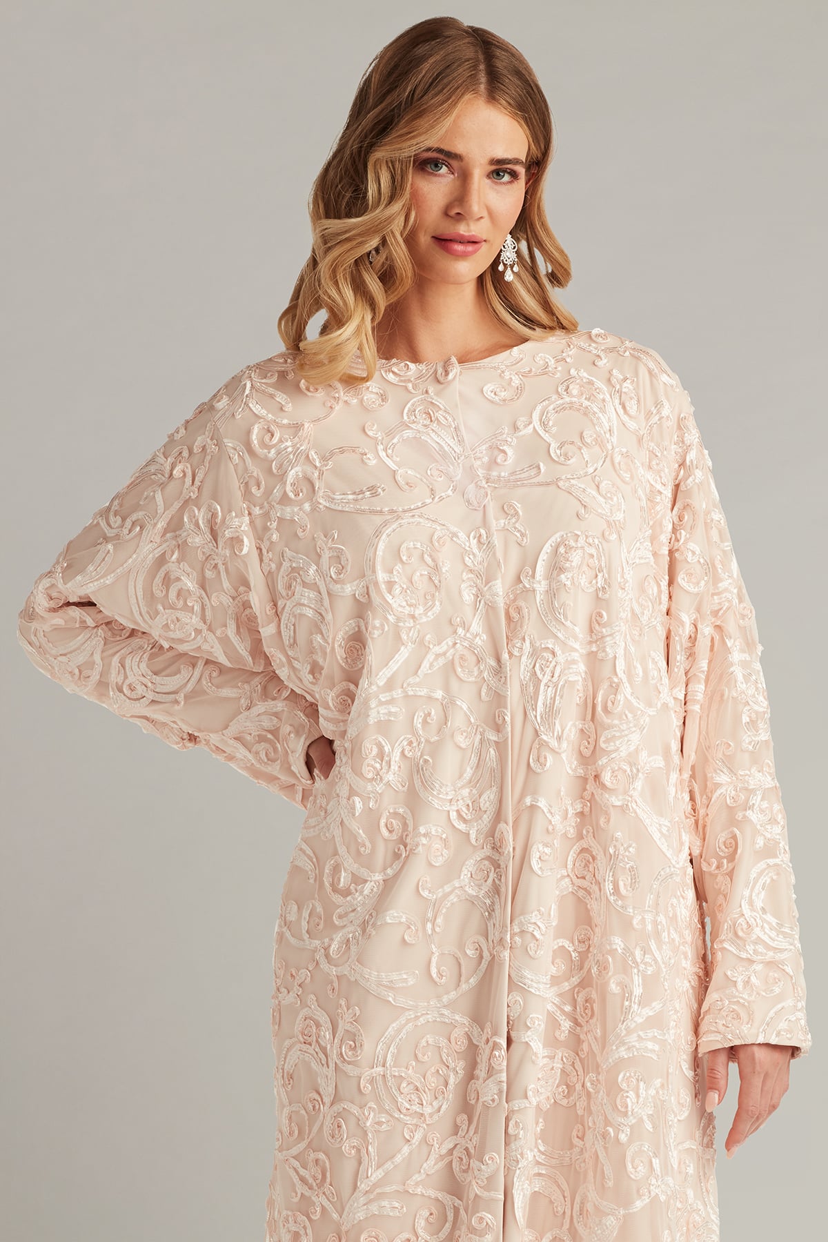 Sonnie Sequin Lace Caftan Gown