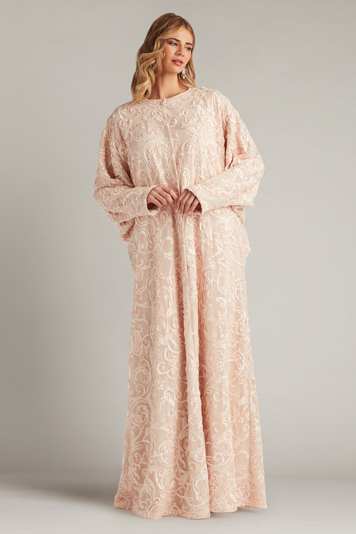 Sonnie Sequin Lace Caftan Gown