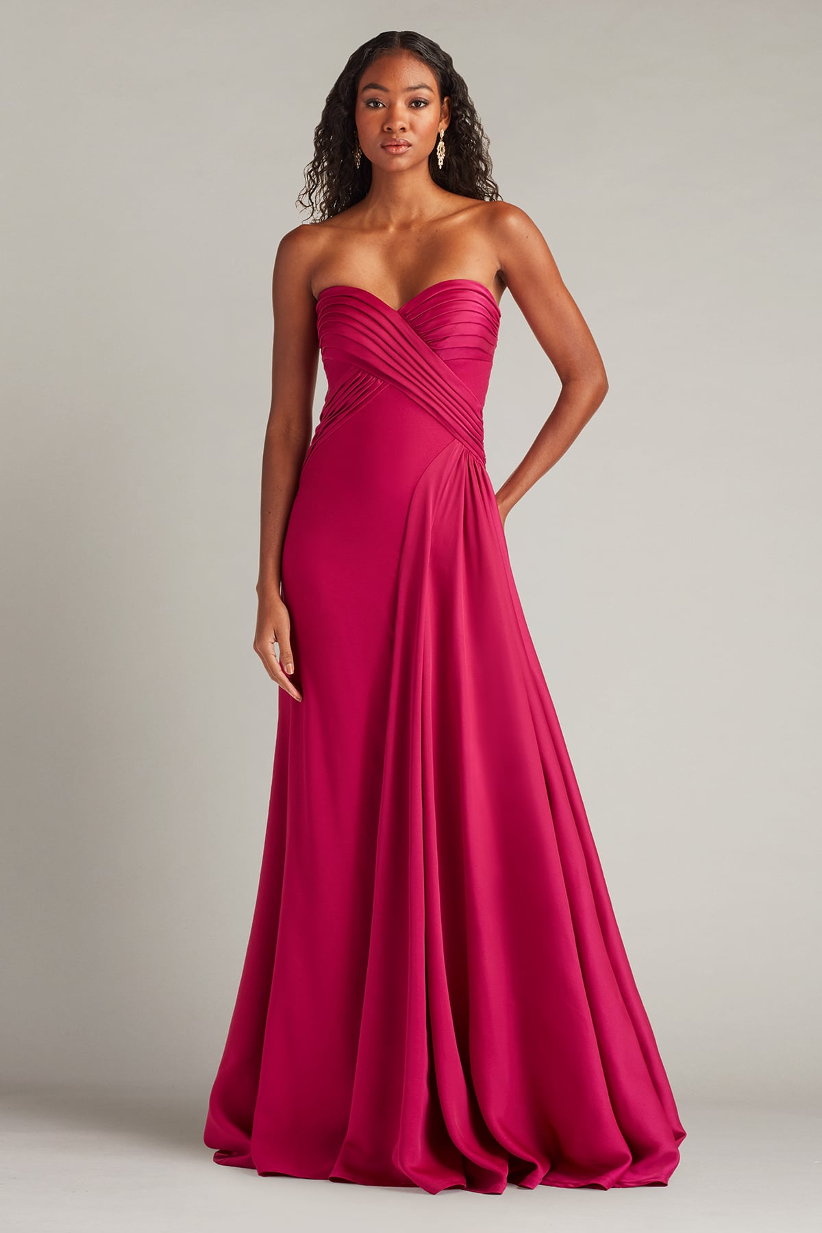 Cassera Draped Strapless Gown
