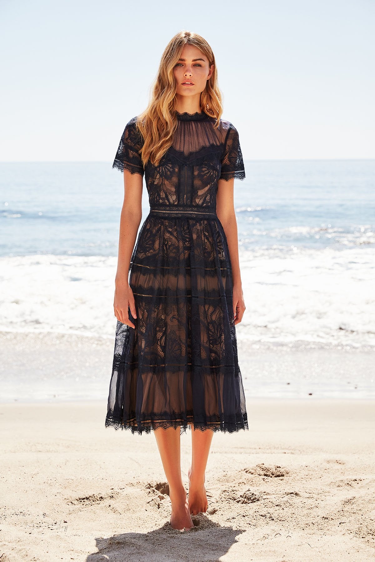 sachin and babi light blue dress Tadashi Shoji floral-embroidered off-shoulder midi dress