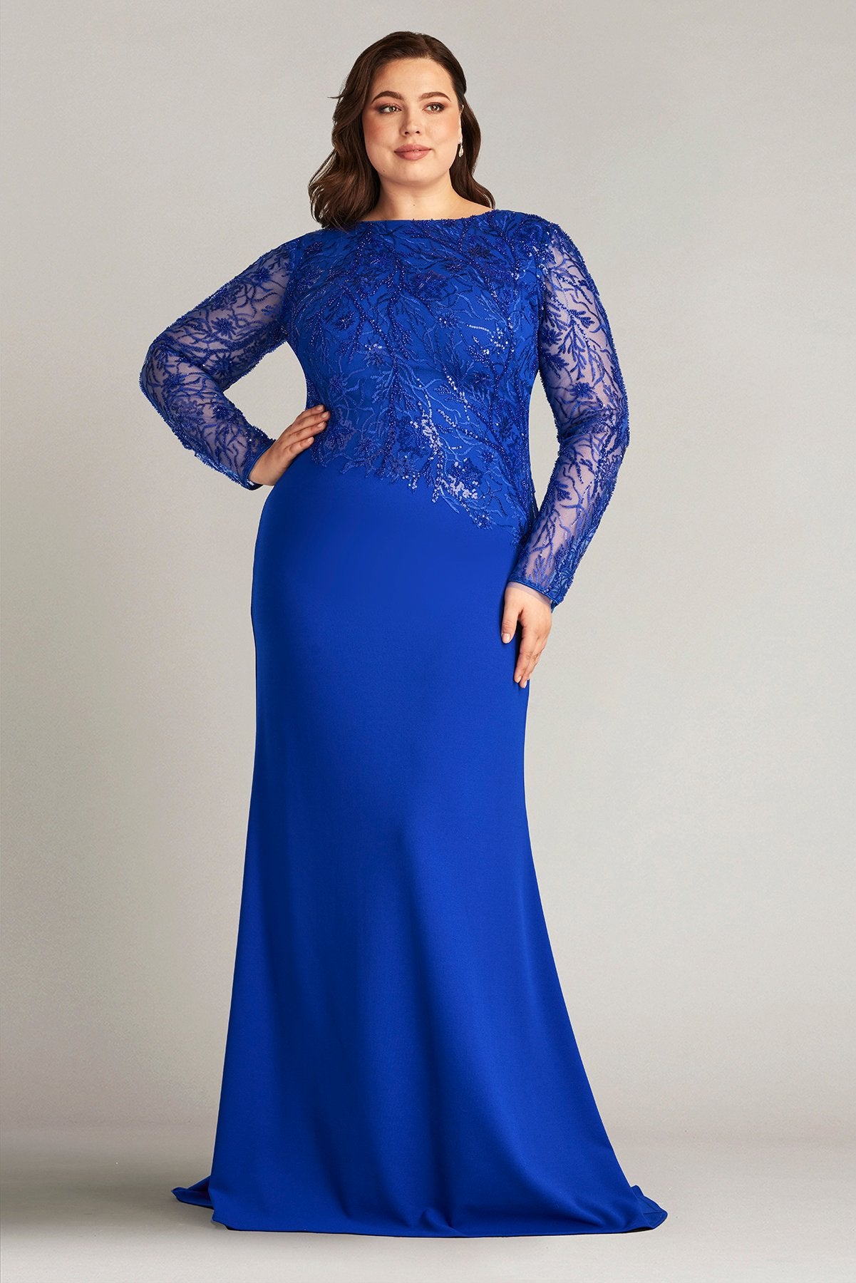 Ren Bead Embroidered Crepe Gown - PLUS SIZE