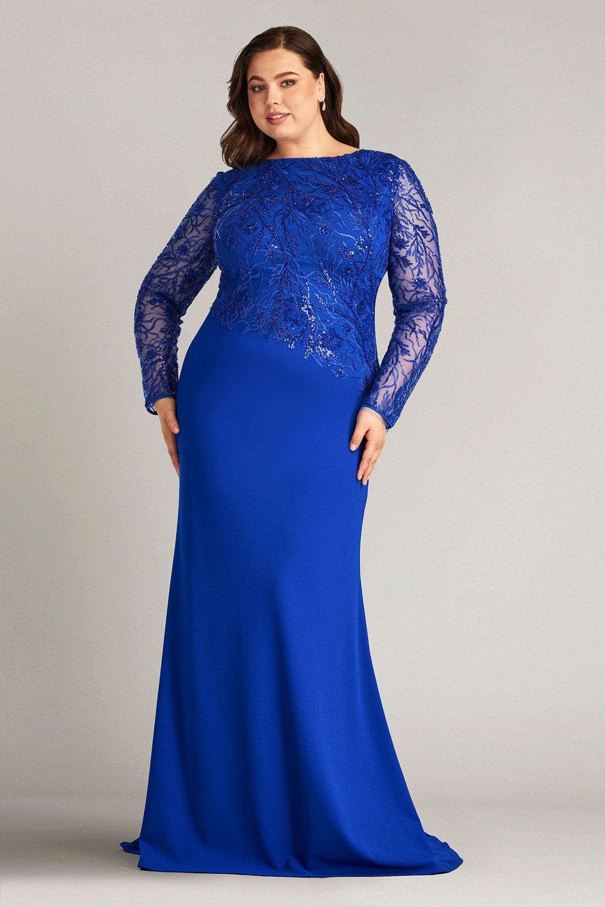 Ren Bead Embroidered Crepe Gown - PLUS SIZE